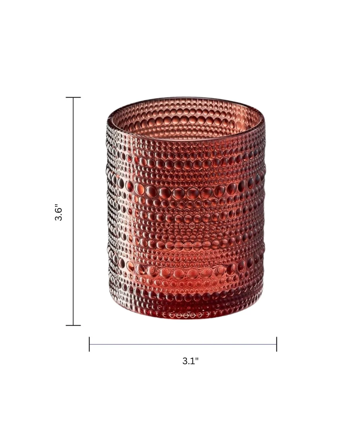 Earth Ember Beaded Hobnail Tumblers Set of 6 - Image 3