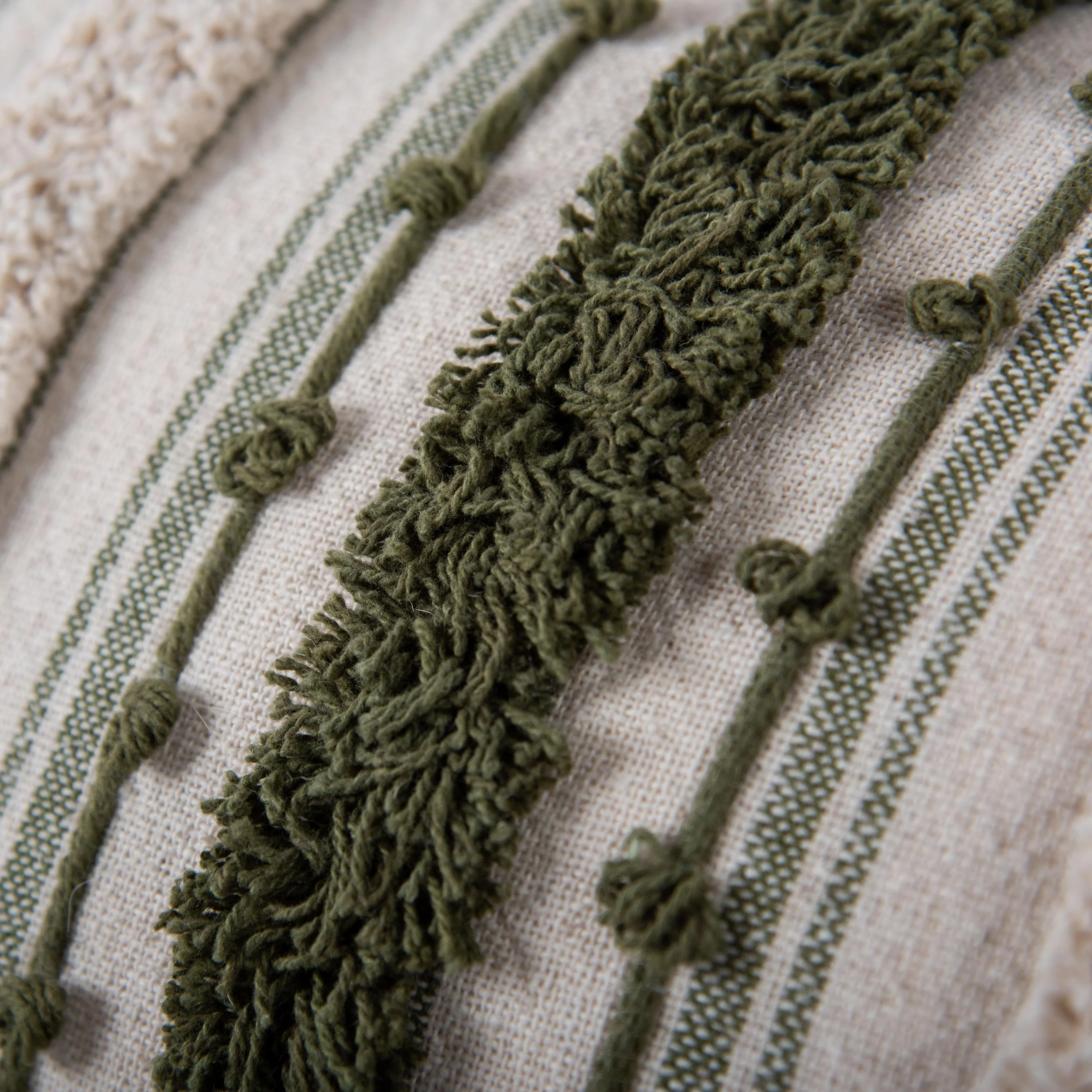 Embroidered Stripe Lumbar Throw Pillow - Image 3