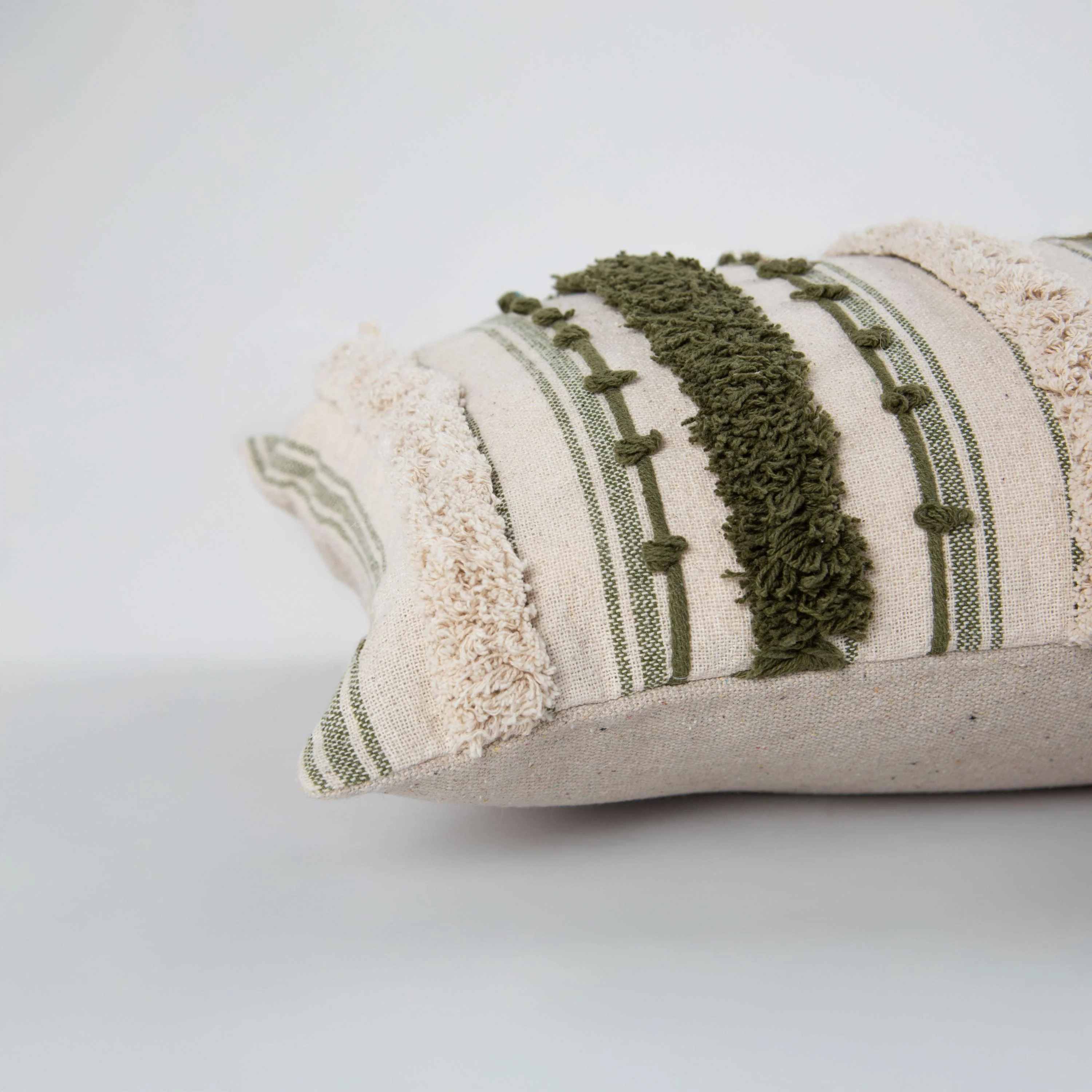 Embroidered Stripe Lumbar Throw Pillow - Image 5
