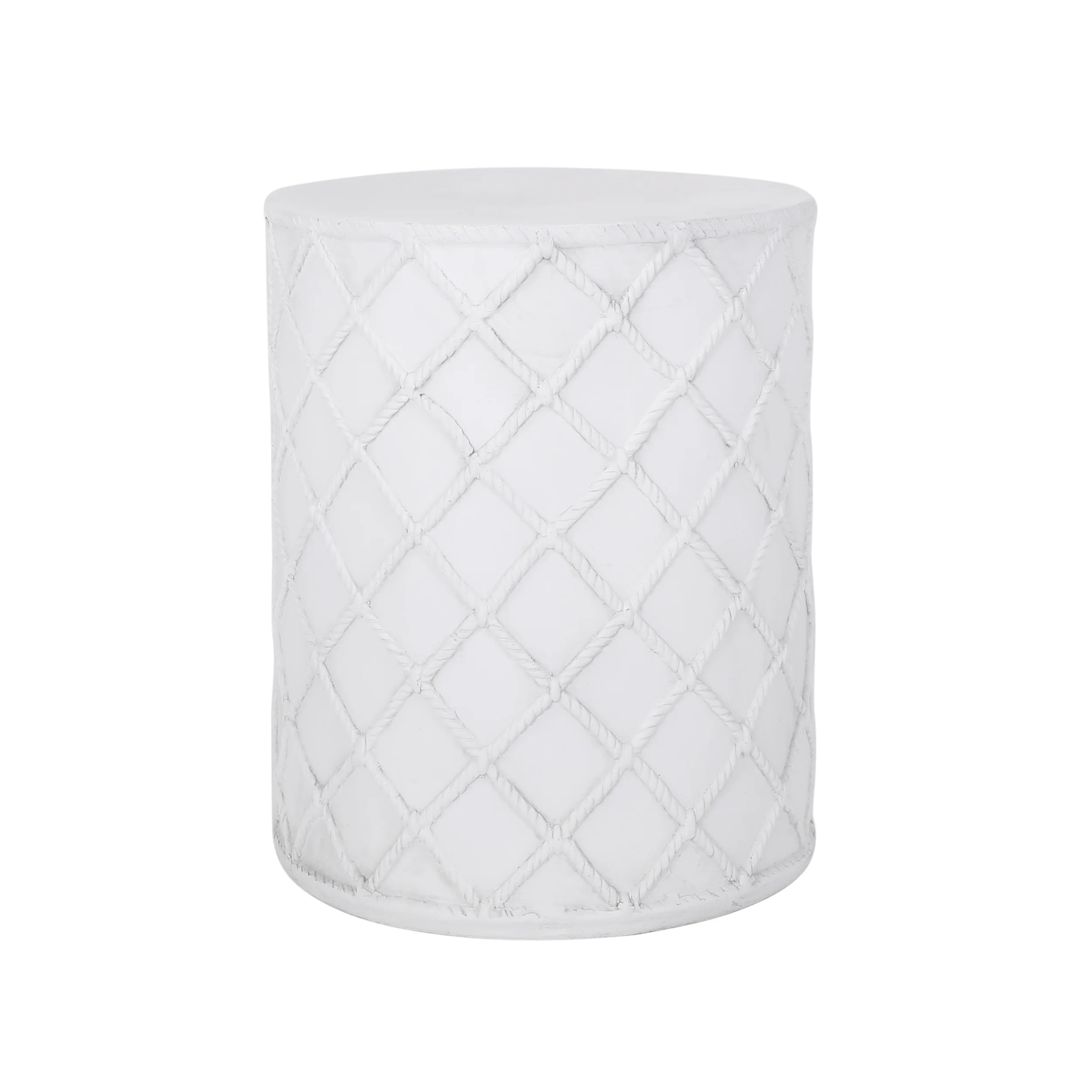 Round Rope-Design Outdoor Side Table