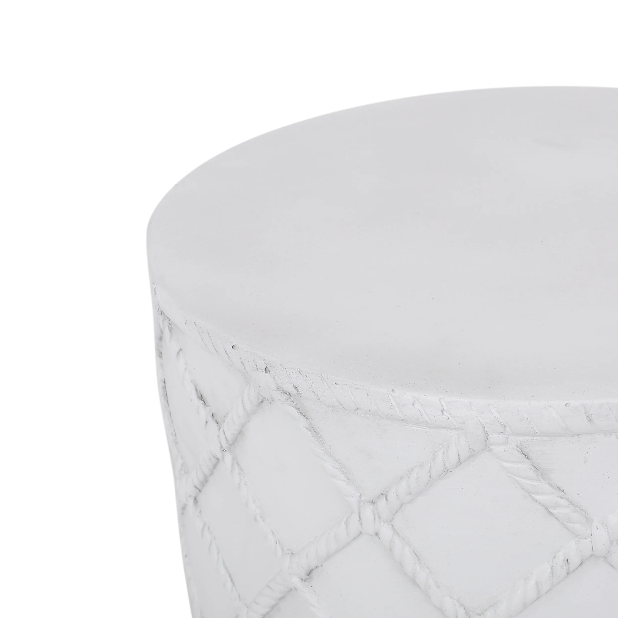 Round Rope-Design Outdoor Side Table - Image 10