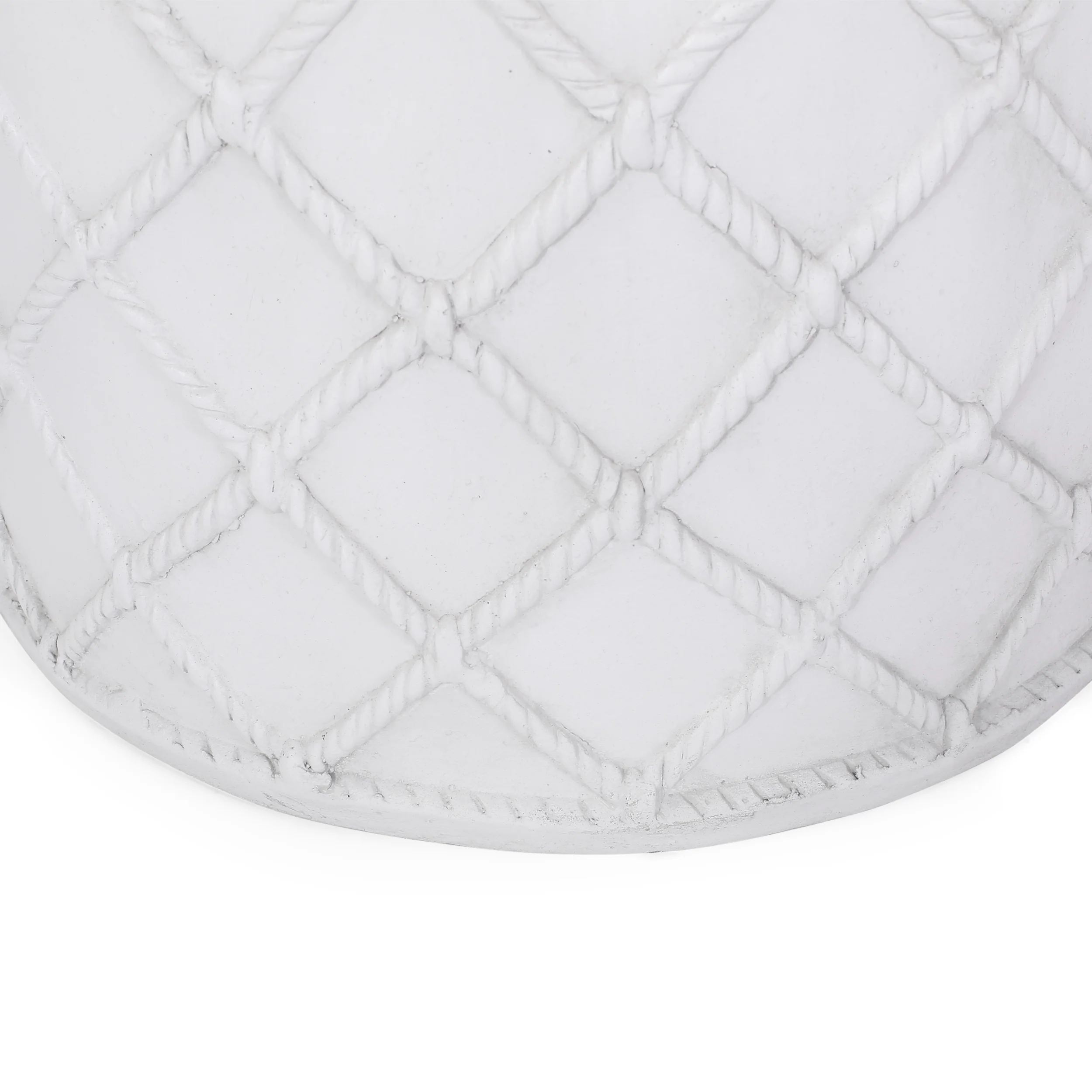 Round Rope-Design Outdoor Side Table - Image 8
