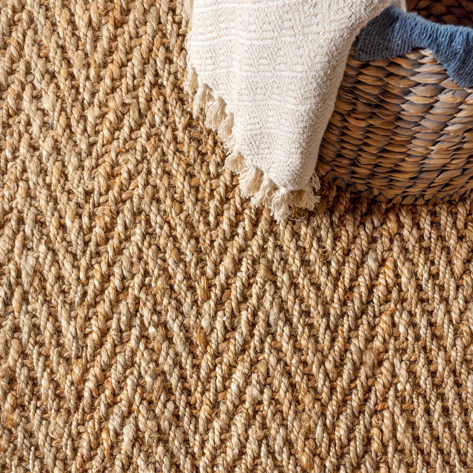 Espina Hand Woven Herringbone Chunky Jute Area Rug - Image 5
