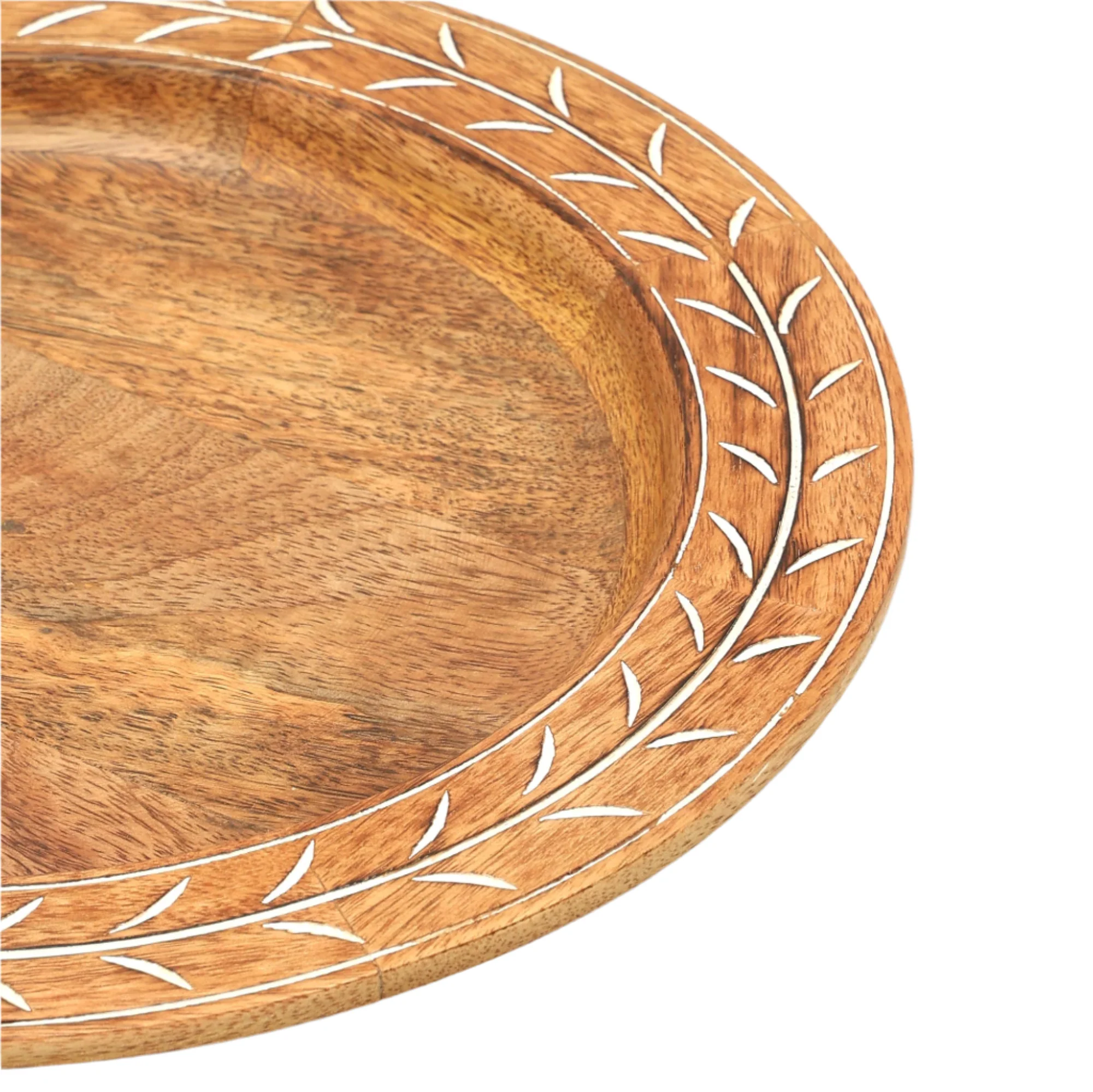 Etched Botanical Handcrafted 13" Wood Charger Plate - Image 4