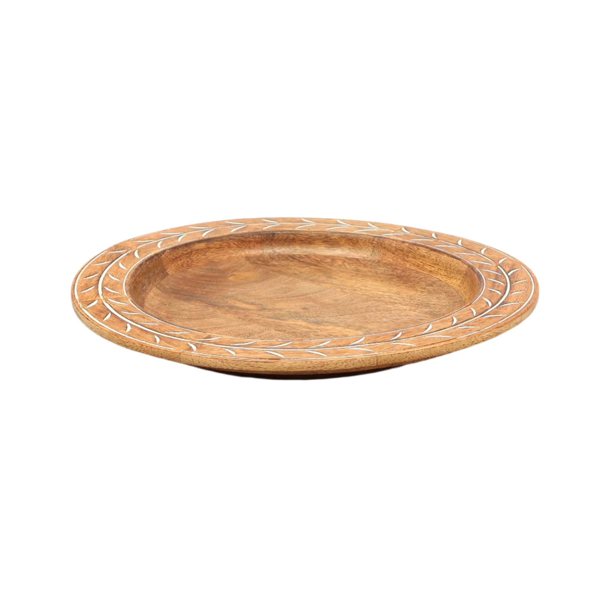 Etched Botanical Handcrafted 13" Wood Charger Plate - Image 5
