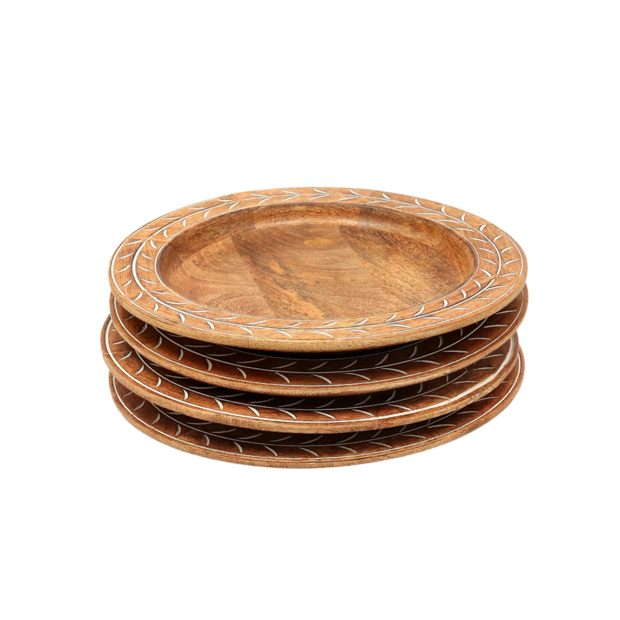 Etched Botanical Handcrafted 13" Wood Charger Plate - Image 7