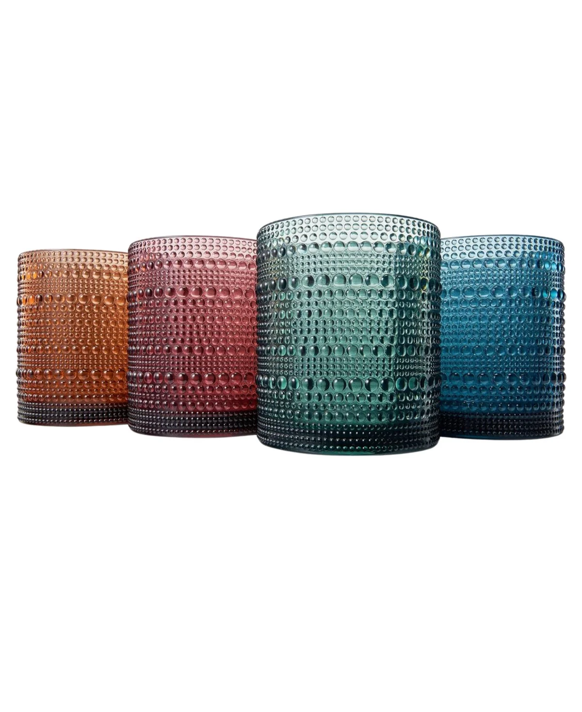 Evening Gem Hobnail Acrylic Reusable Glasses Set of 4