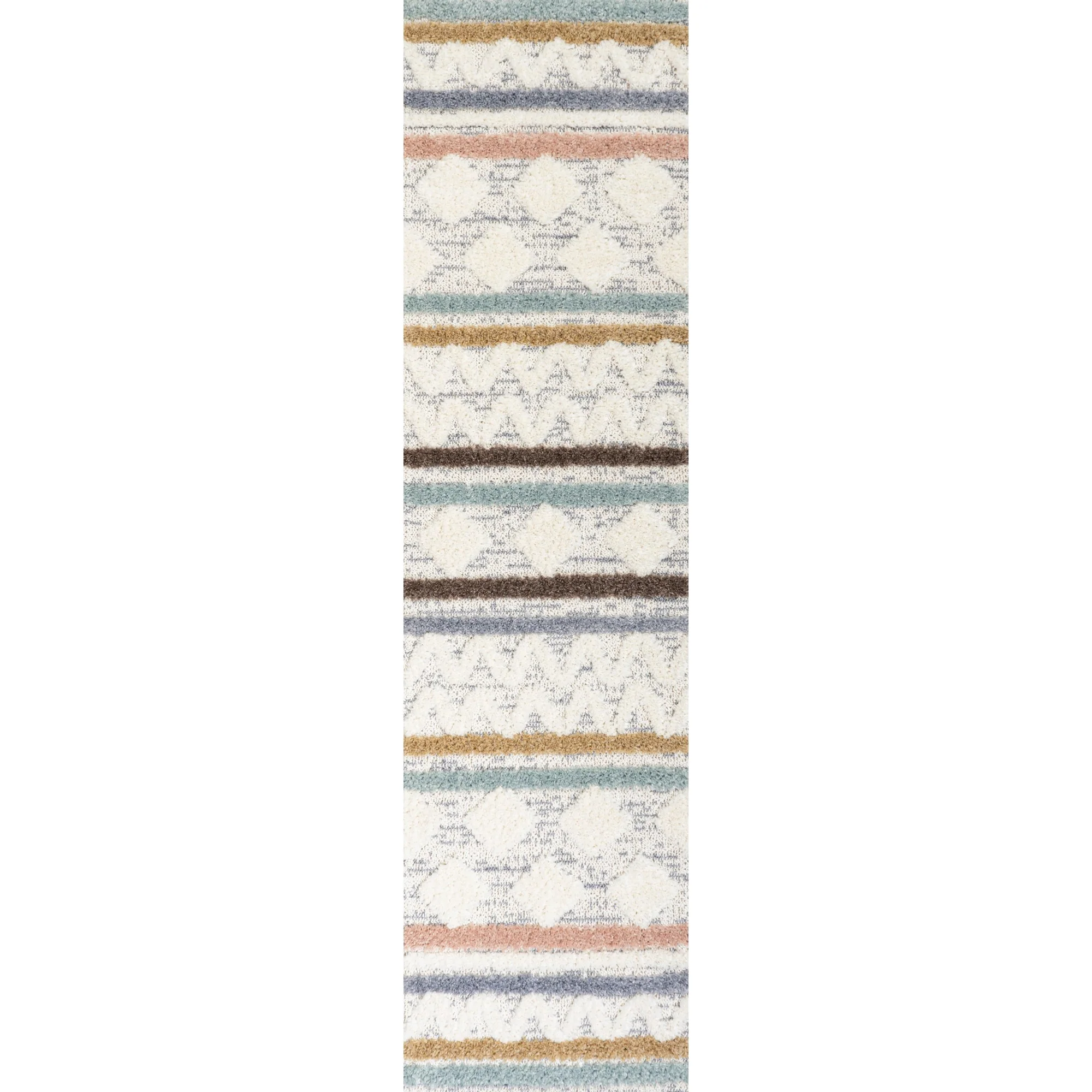 Faiza Moroccan Striped Geometric High-Low Area Rug - Image 7
