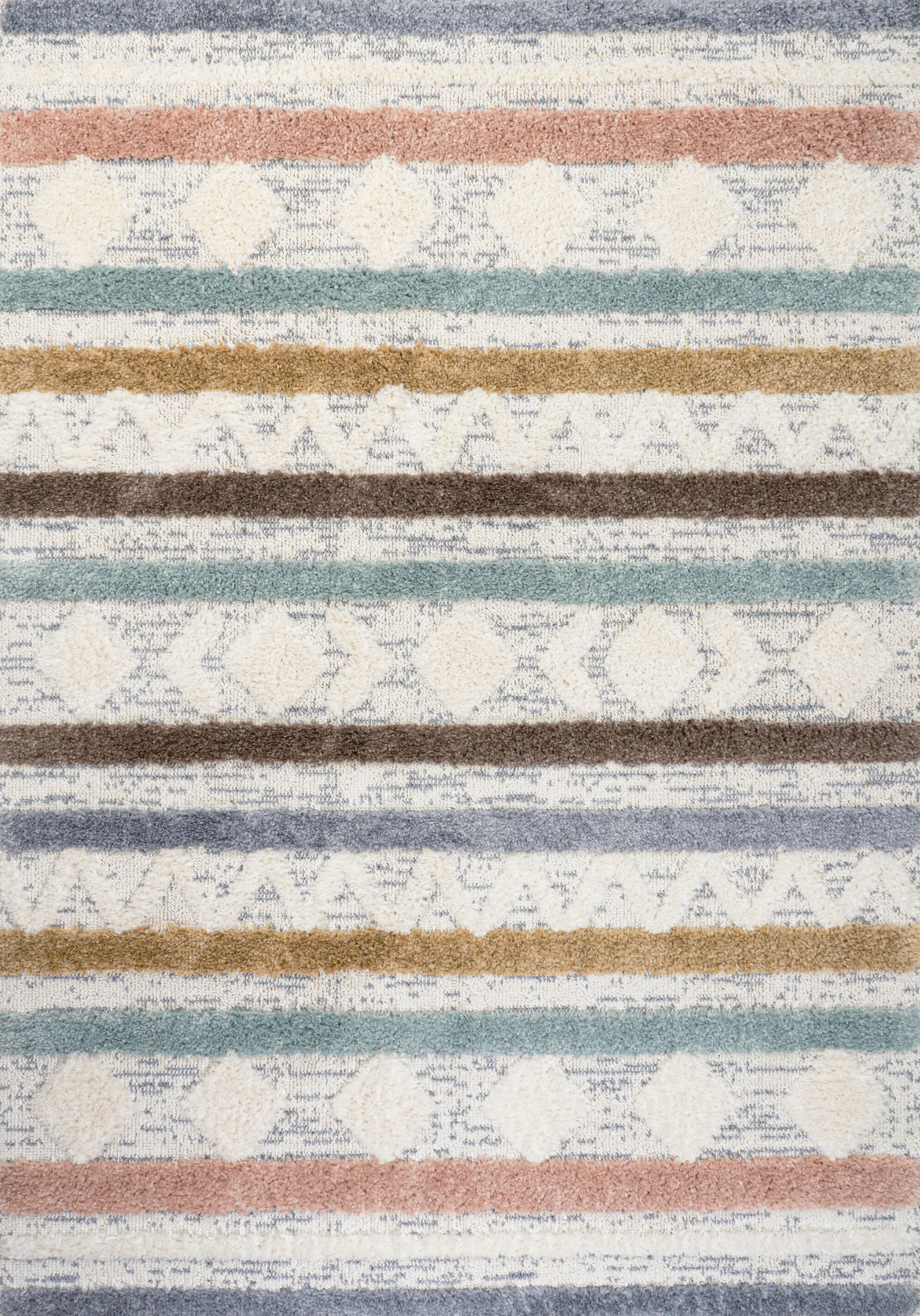 Faiza Moroccan Striped Geometric High-Low Area Rug - Image 8