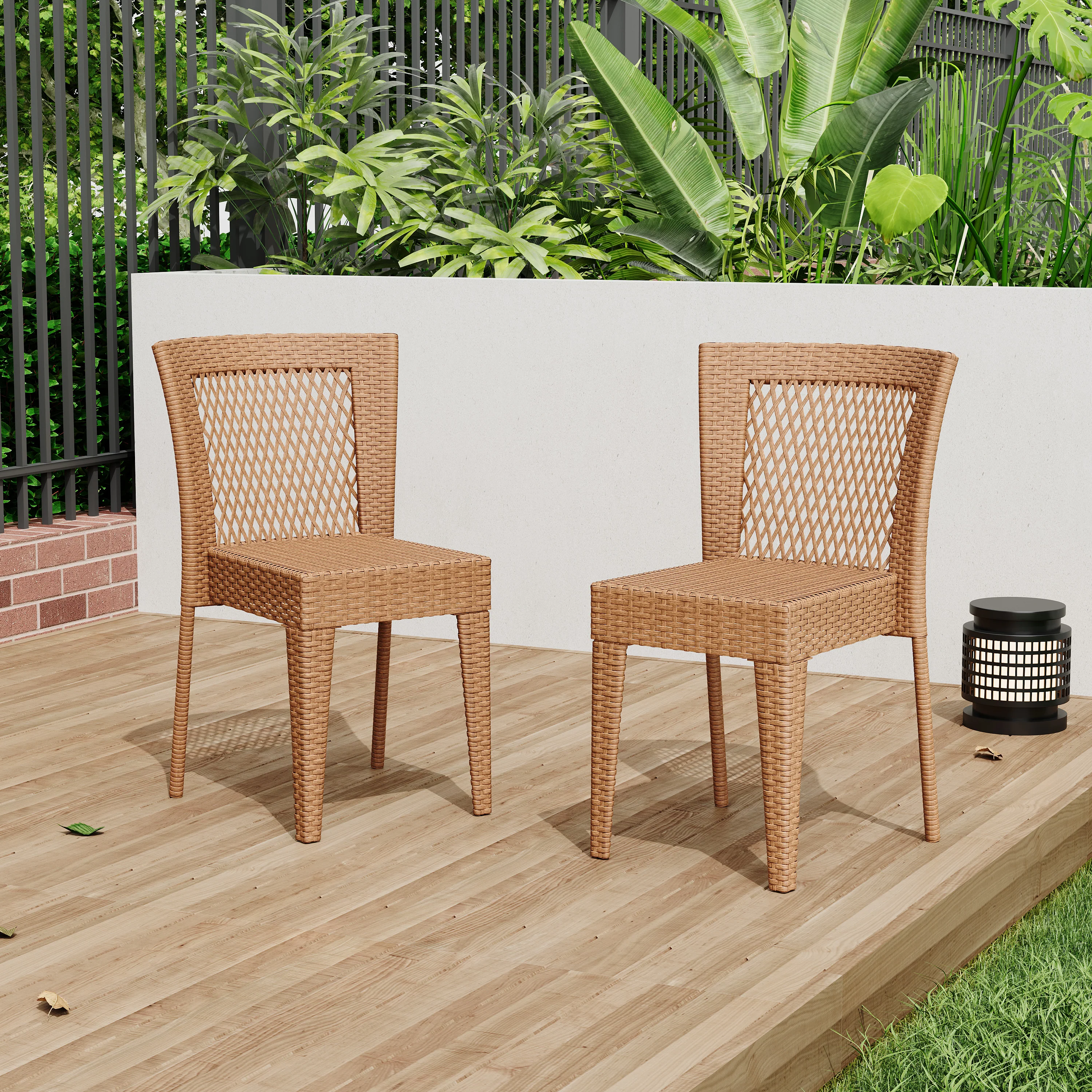 Farley Stacking Outdoor Dining Chairs, Set of 2