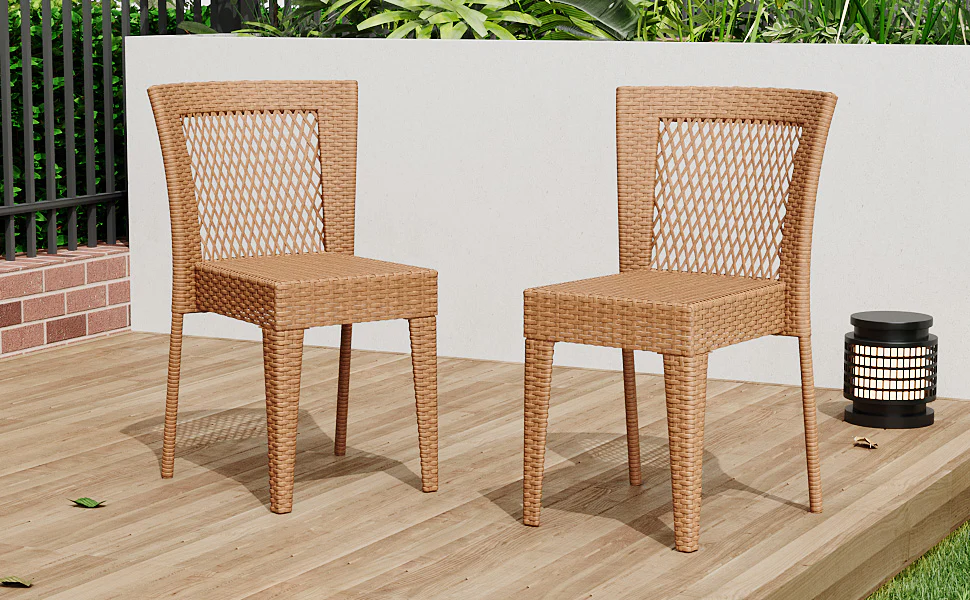 Farley Stacking Outdoor Dining Chairs, Set of 2 - Image 2