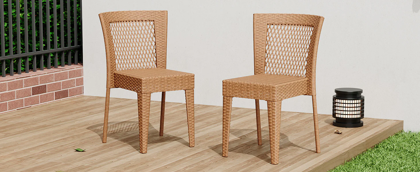 Farley Stacking Outdoor Dining Chairs, Set of 2 - Image 3