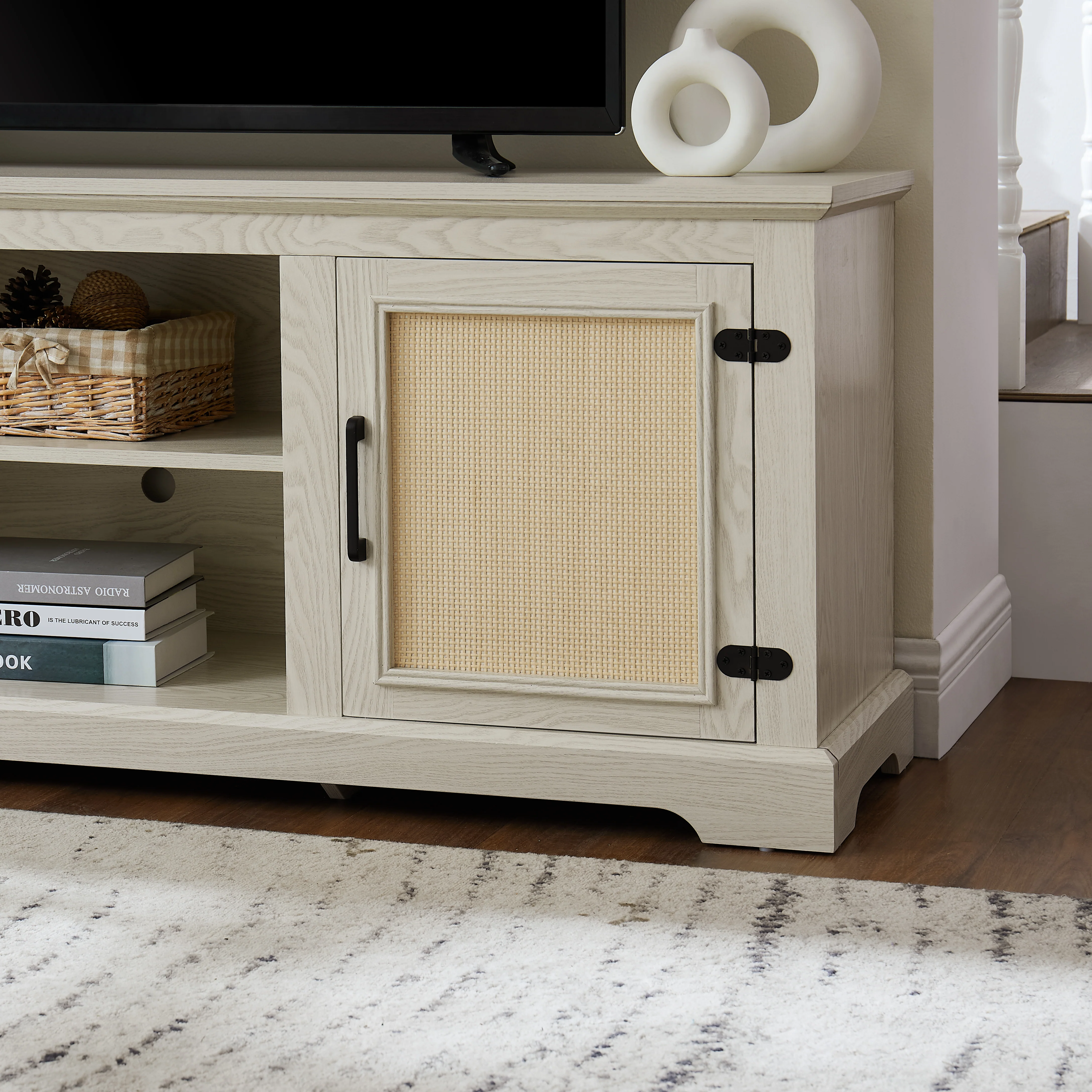 Farmhouse Rattan TV Stand - Image 13