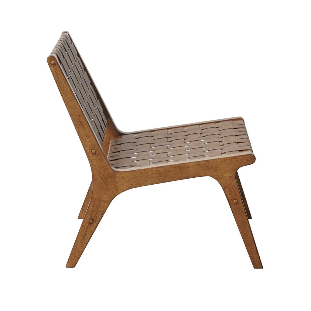 Faux Leather Woven Accent Chair - Image 4
