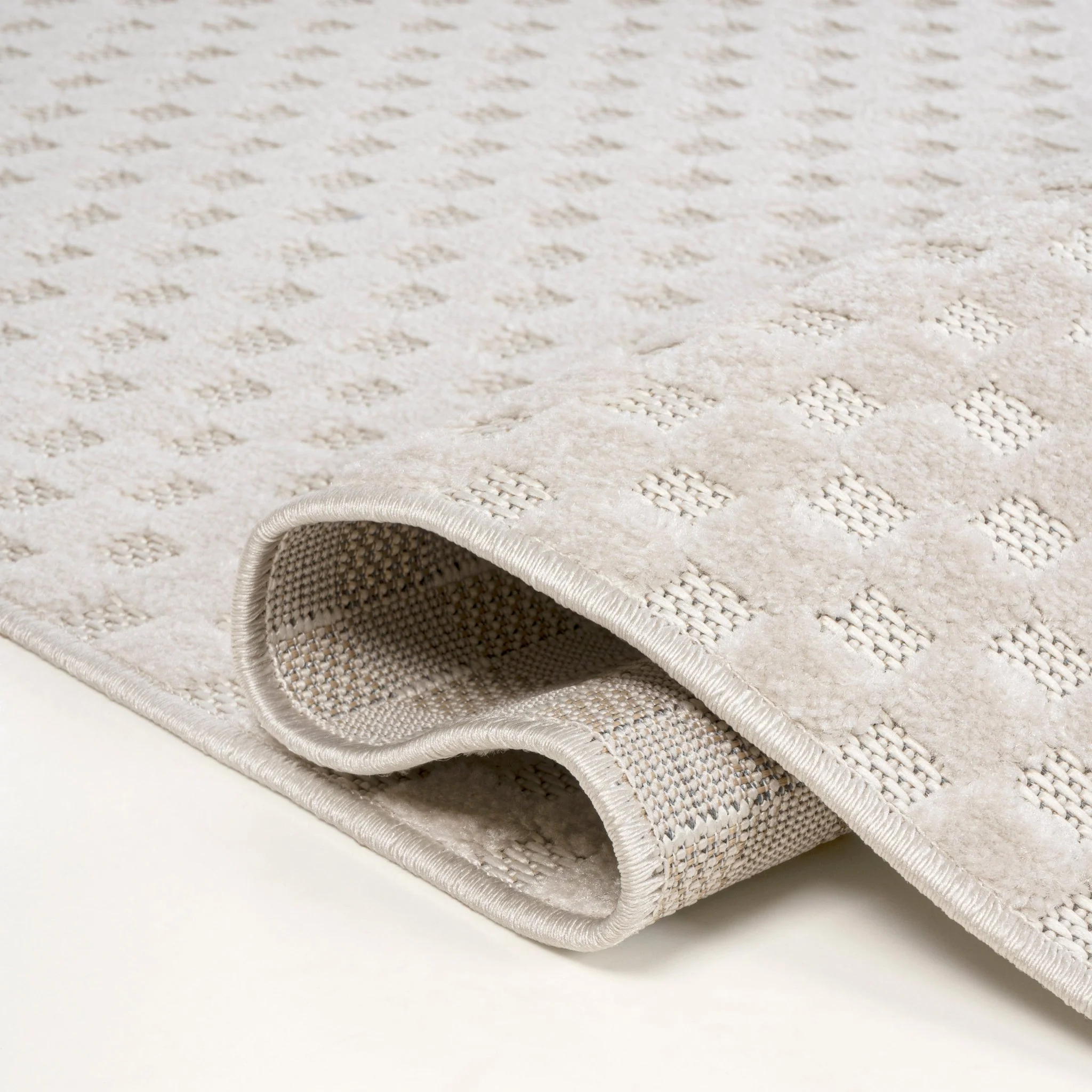 Finn High-Low Modern Minimalist Checkered Monotone Indoor/Outdoor Area Rug - Image 6