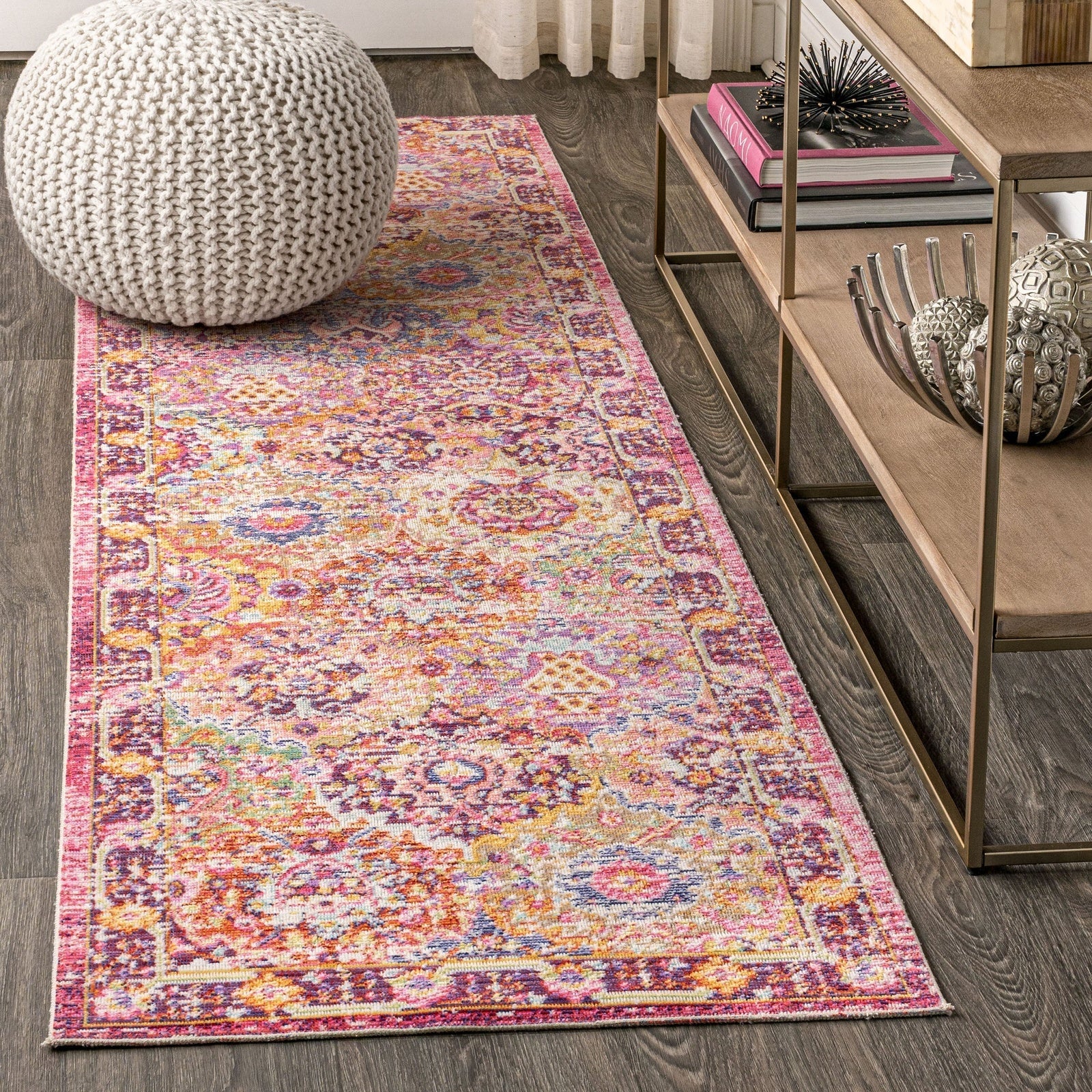 Flori Bohemian Medallion Deep Fuchsia Area Rug - Image 9