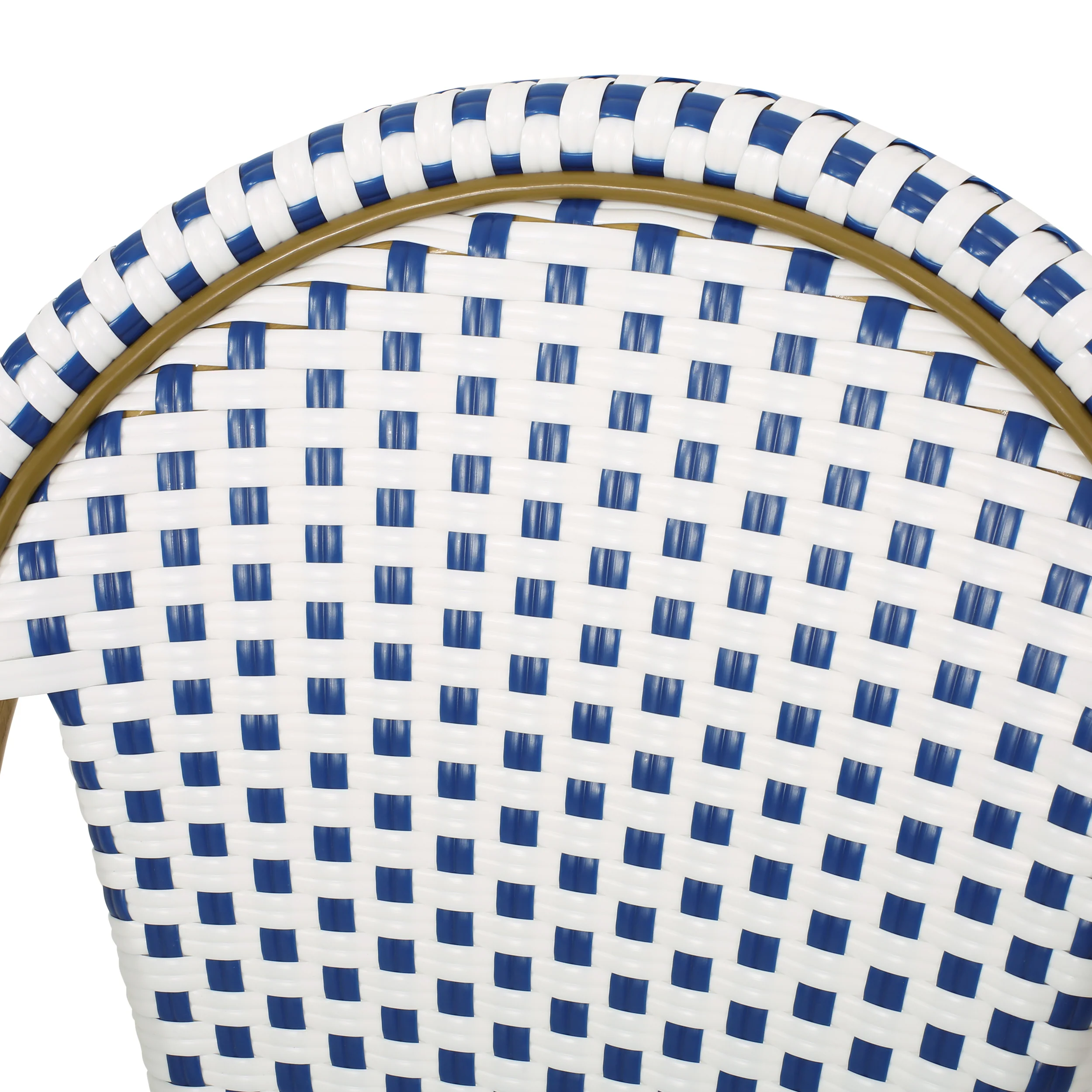 French Bistro Outdoor Dining Chairs, Set of 2 Blue & White - Image 11