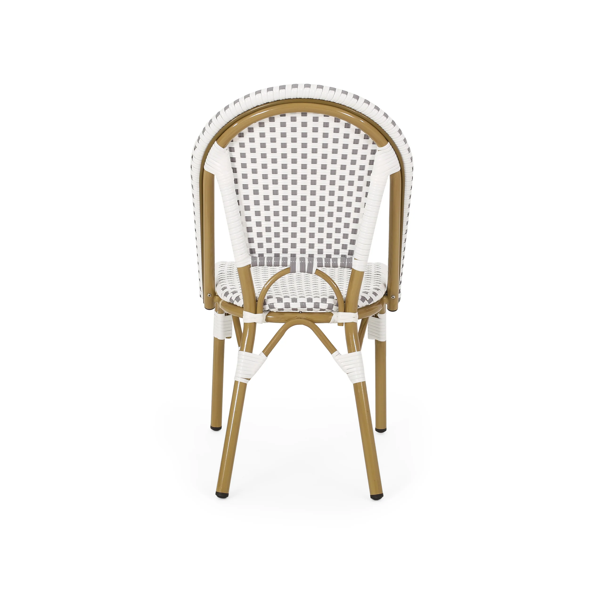 French Bistro Outdoor Dining Chairs, Set of 2 Gray & White - Image 10