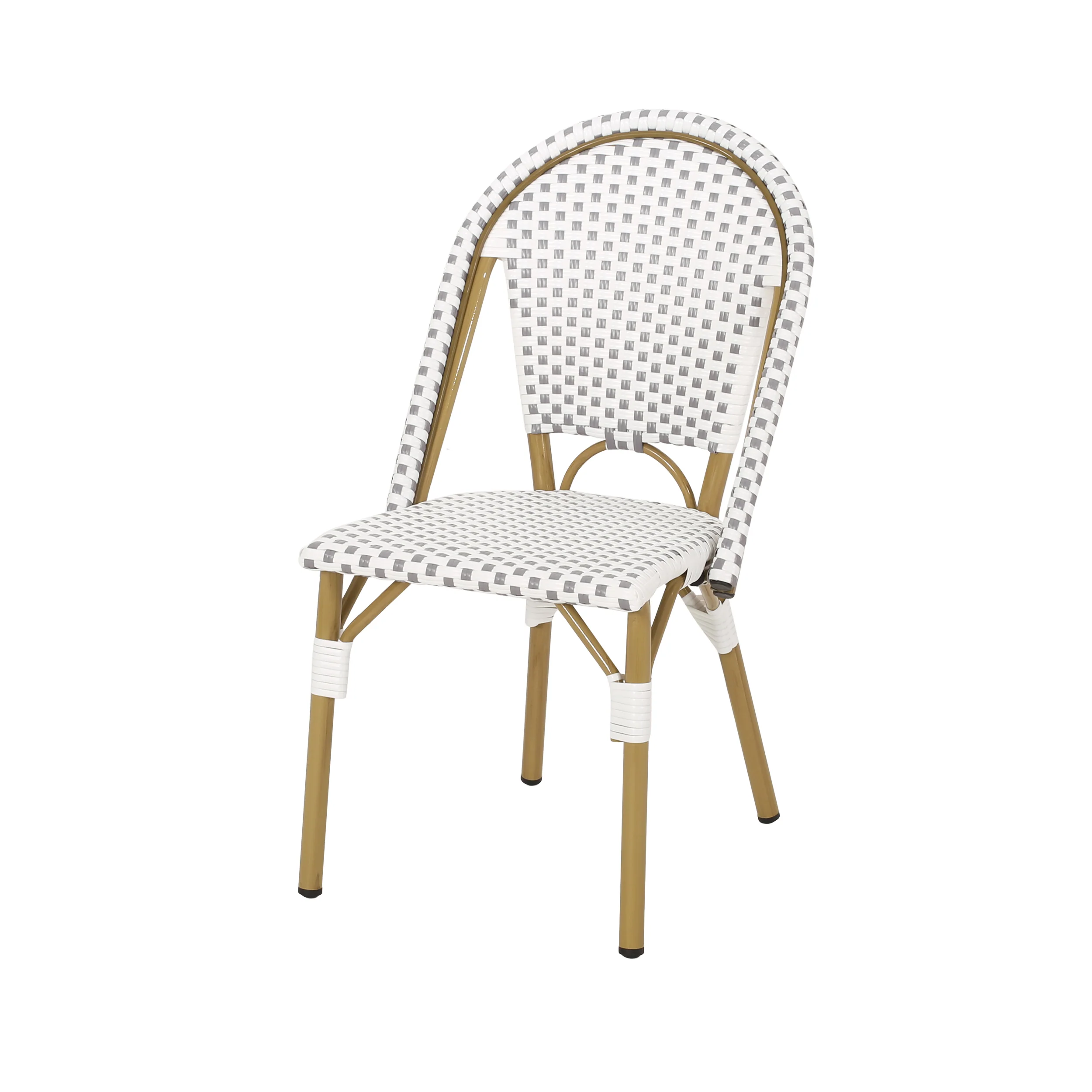 French Bistro Outdoor Dining Chairs, Set of 2 Gray & White - Image 6