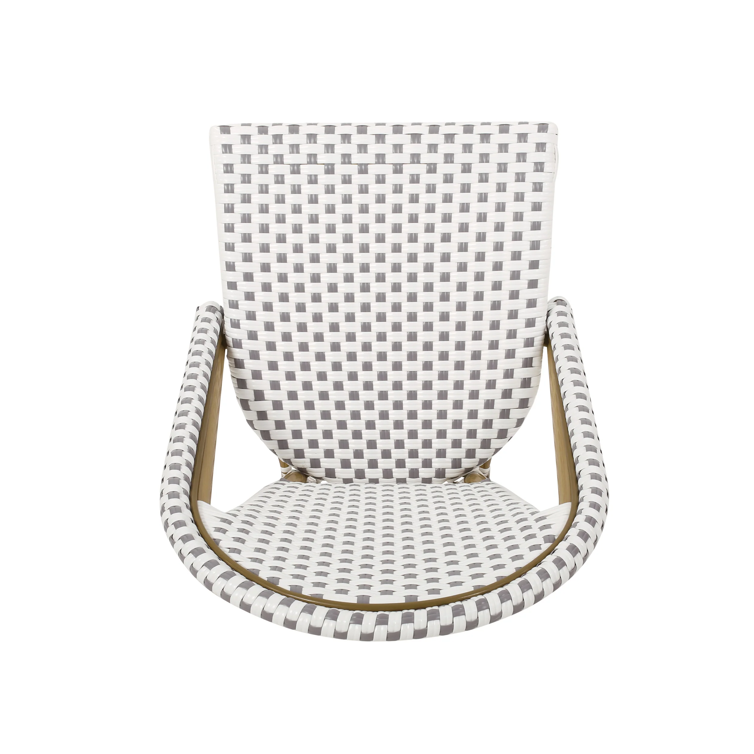 French Bistro Outdoor Dining Chairs, Set of 2 Gray & White - Image 9