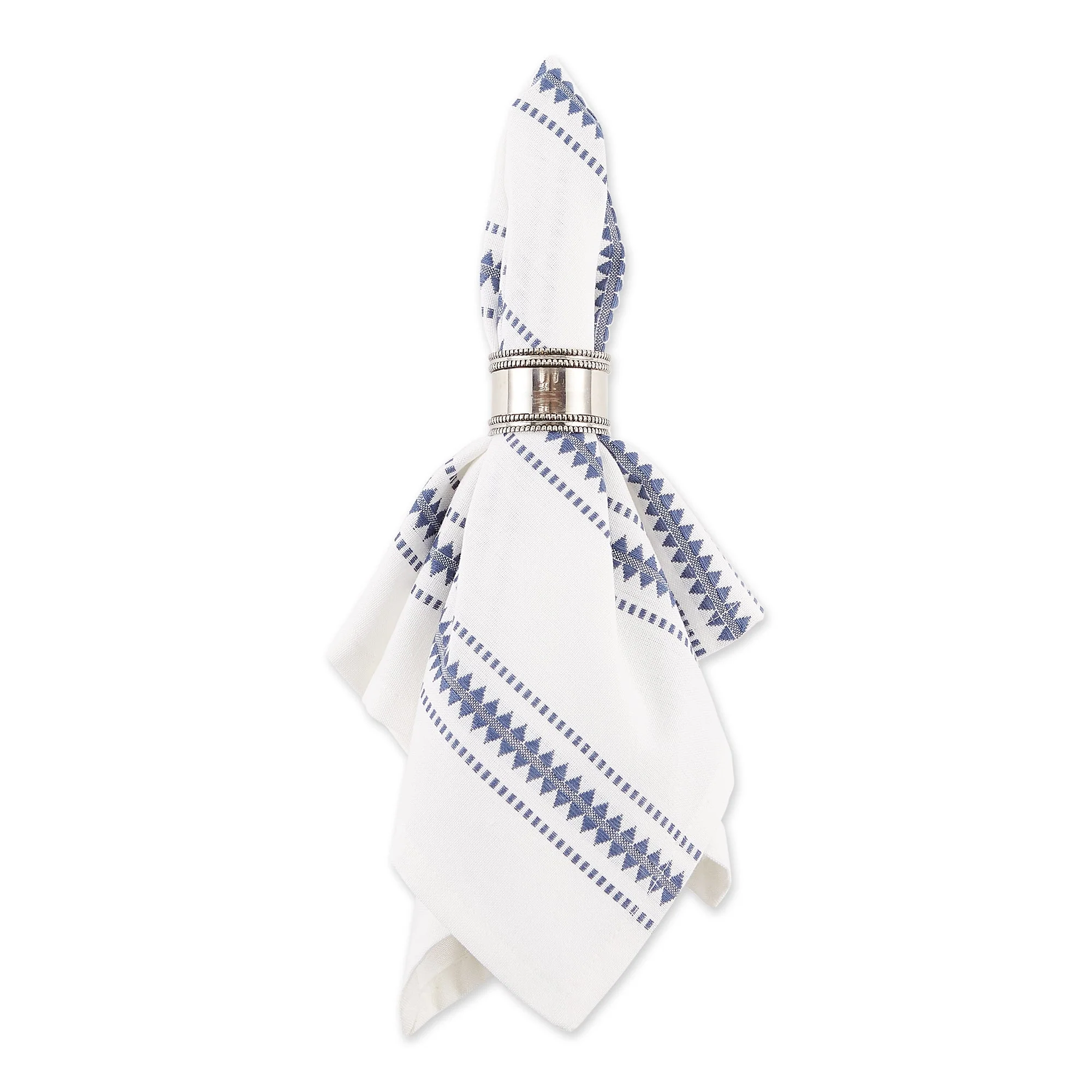 French Blue Zig Dobby Stripe Napkins, Set Of 6 - Image 3