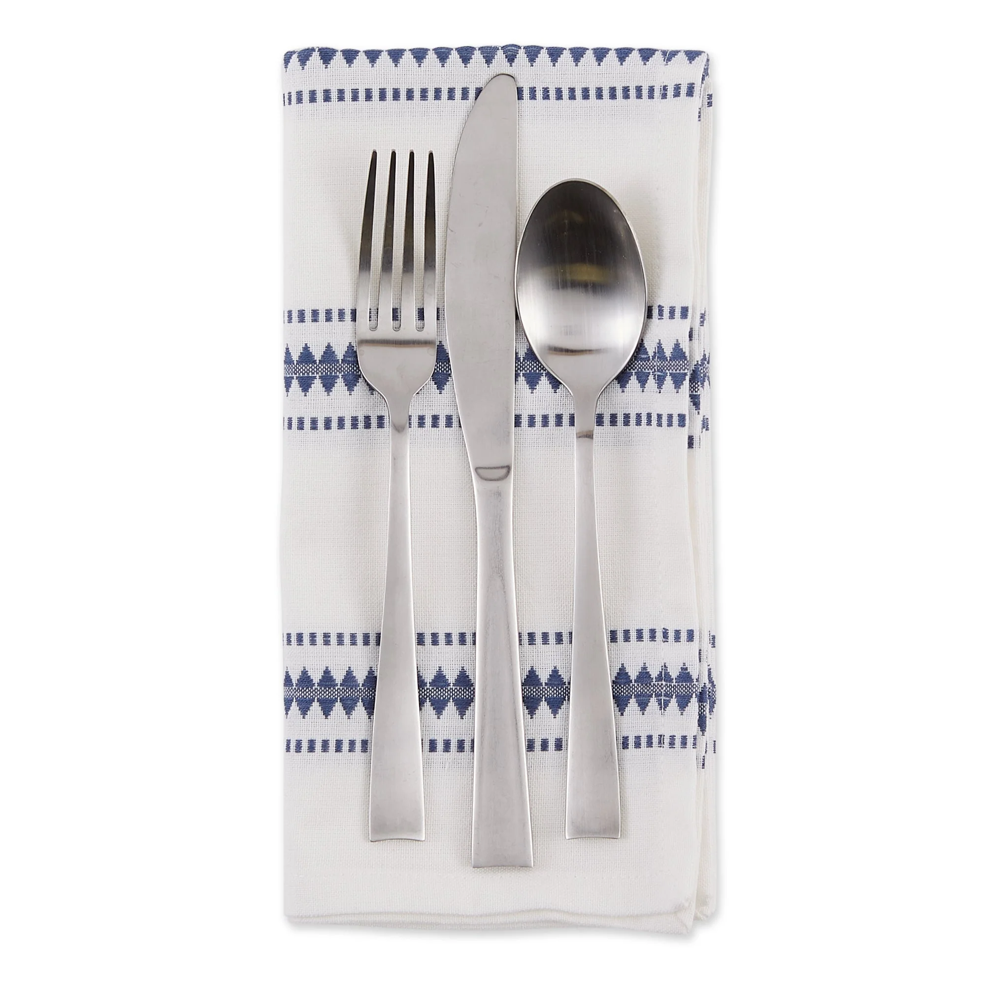 French Blue Zig Dobby Stripe Napkins, Set Of 6 - Image 9