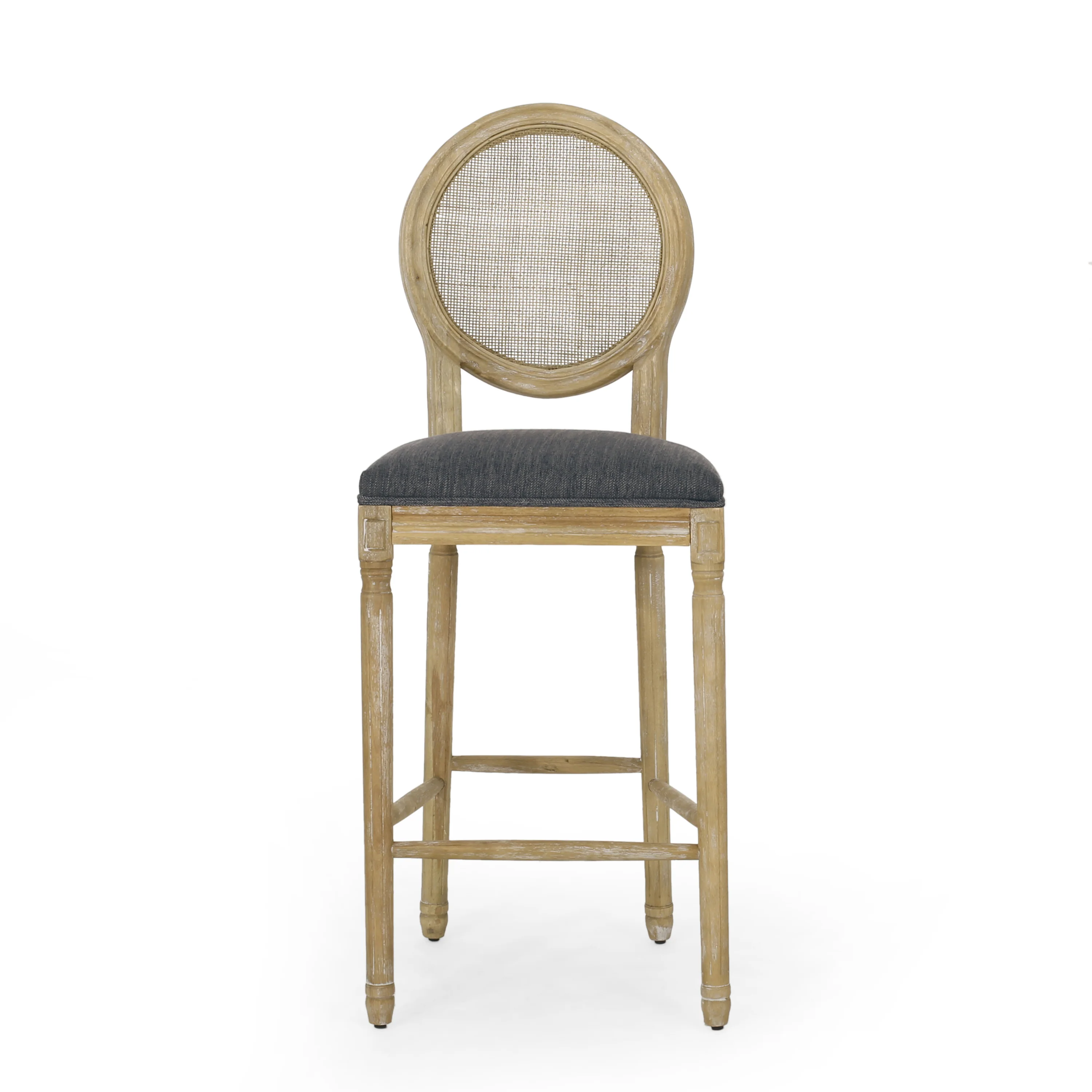 French Country Cane Bar Stool, Set of 2 - Image 5