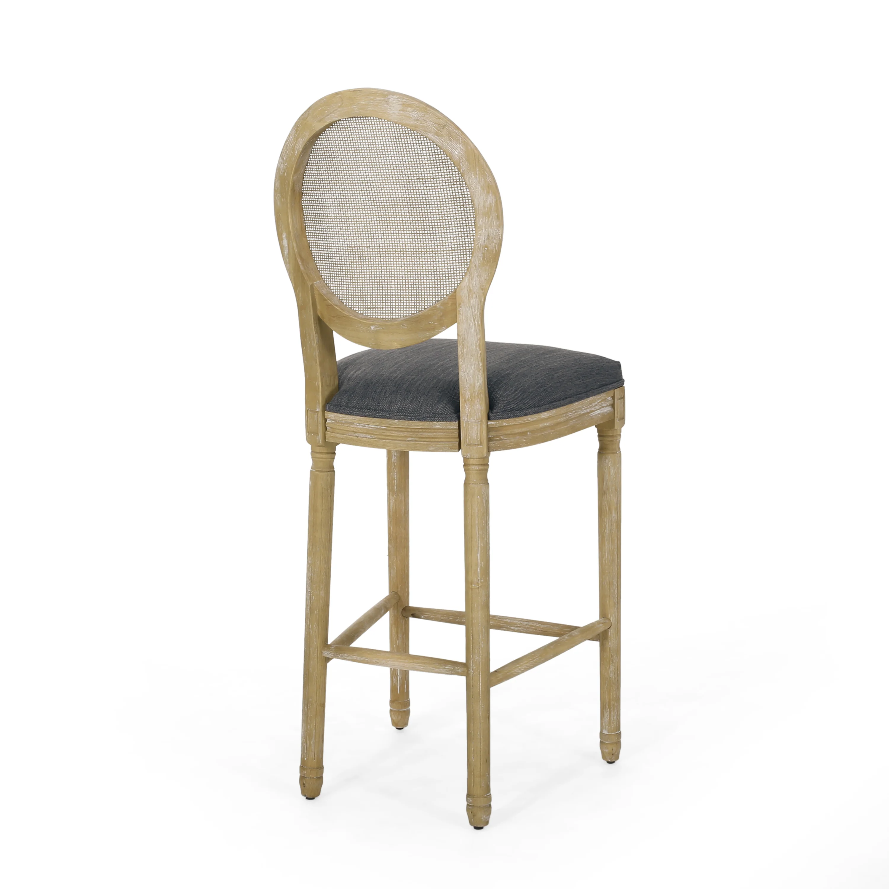 French Country Cane Bar Stool, Set of 2 - Image 7
