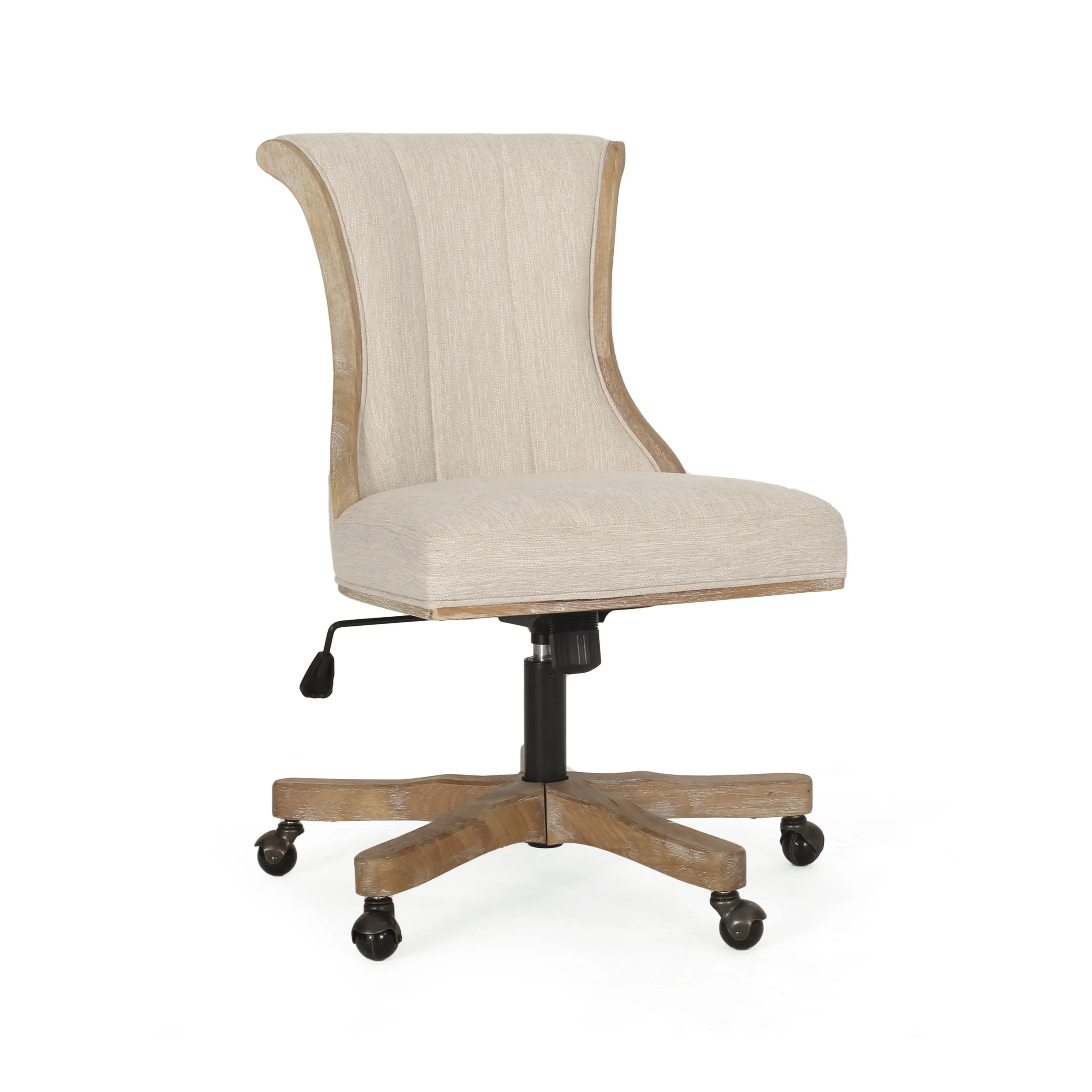 French Country Fan Back Swivel & Lift Office Chair