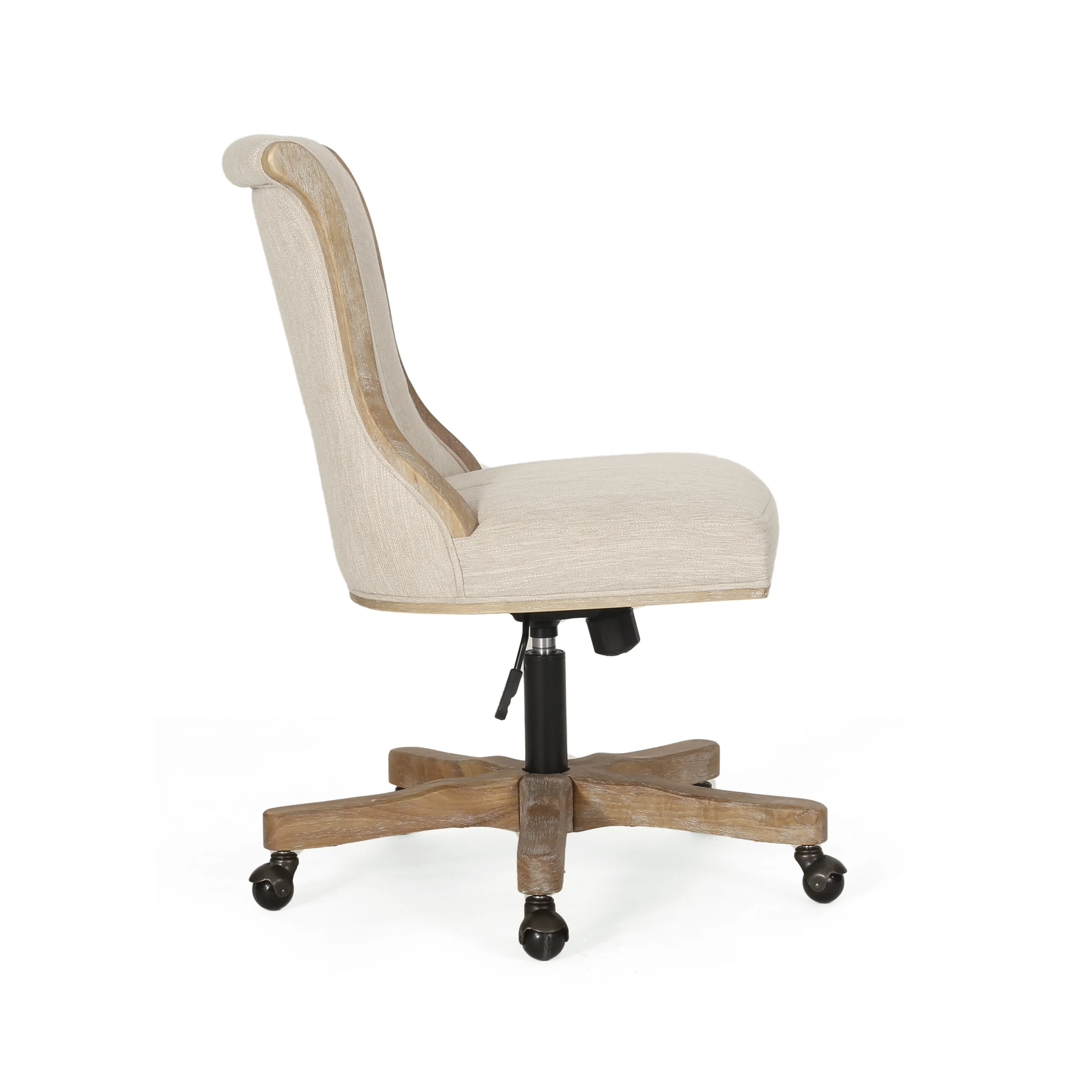 French Country Fan Back Swivel & Lift Office Chair - Image 10
