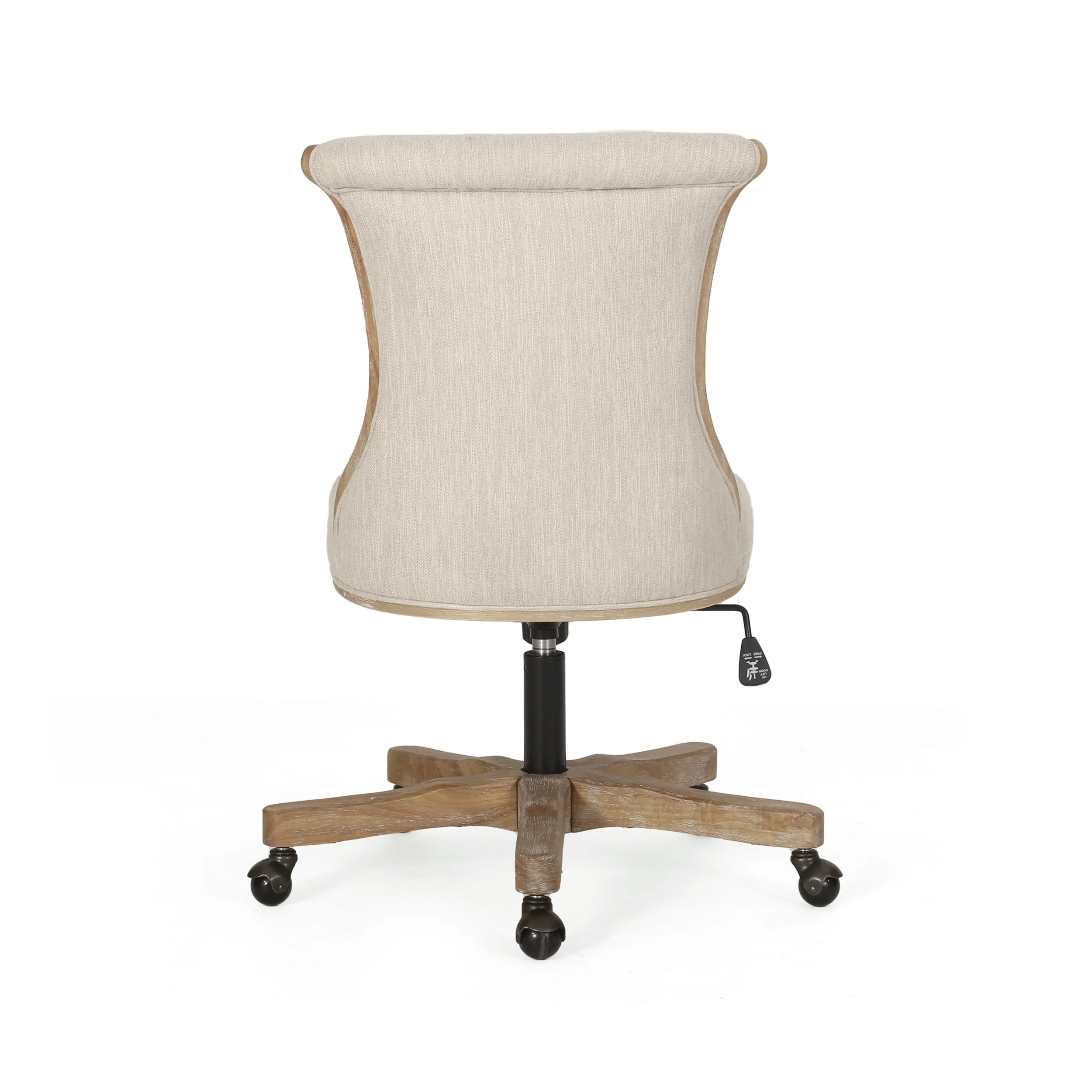French Country Fan Back Swivel & Lift Office Chair - Image 12
