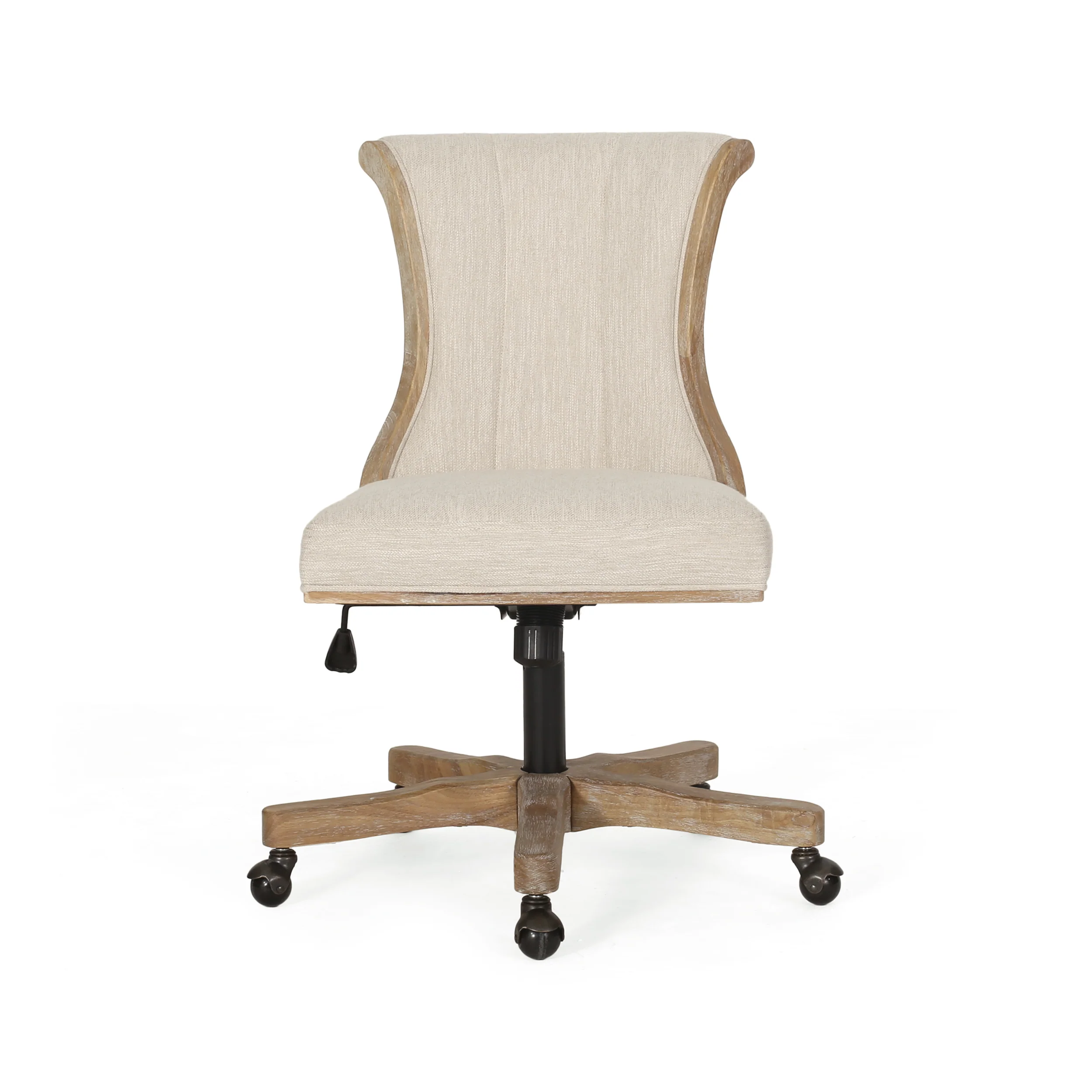 French Country Fan Back Swivel & Lift Office Chair - Image 3