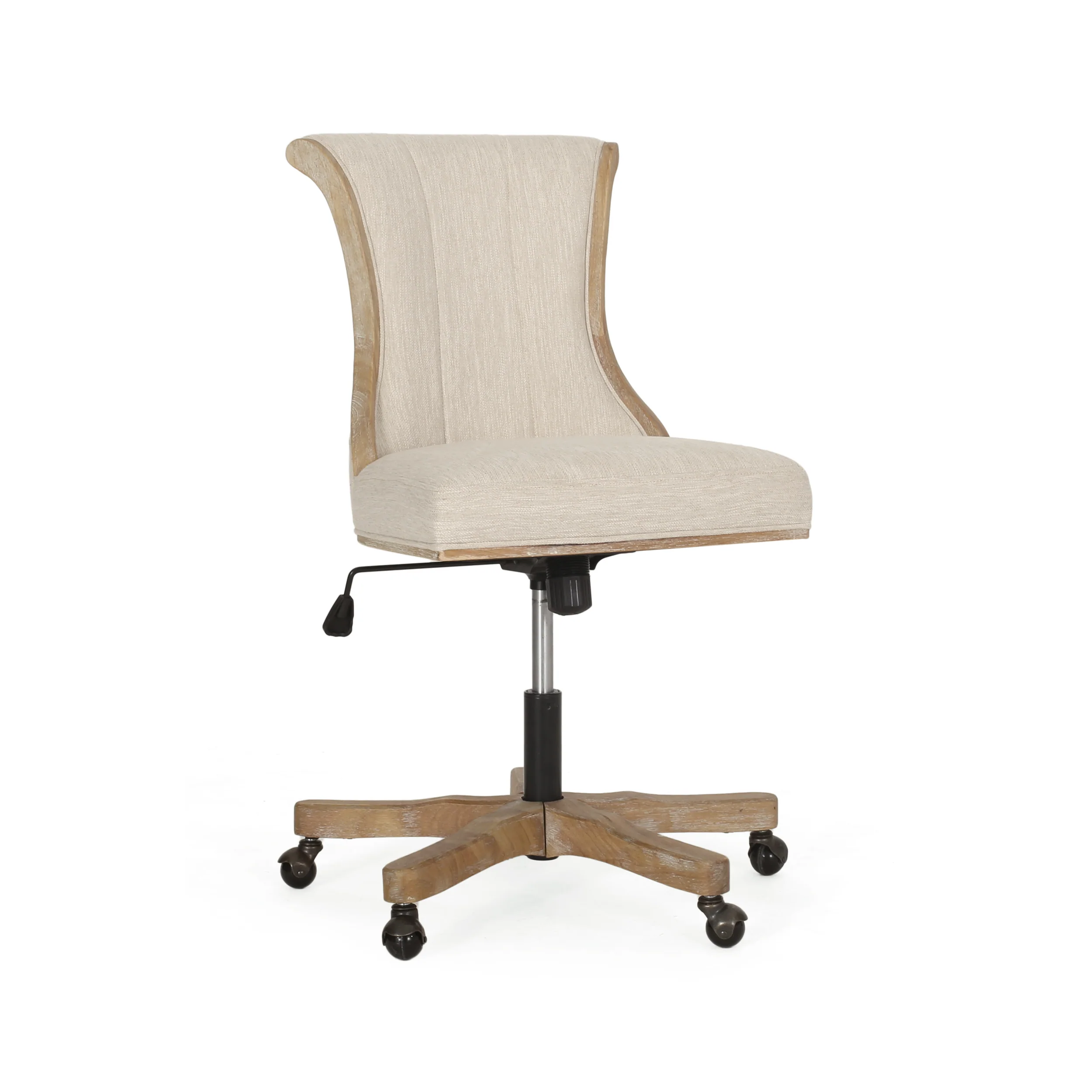 French Country Fan Back Swivel & Lift Office Chair - Image 8