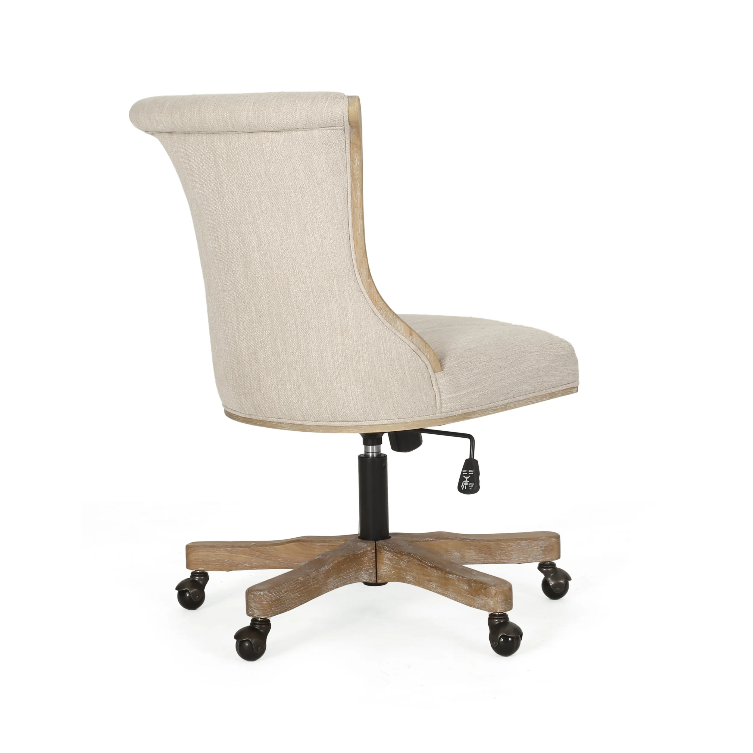 French Country Fan Back Swivel & Lift Office Chair - Image 9