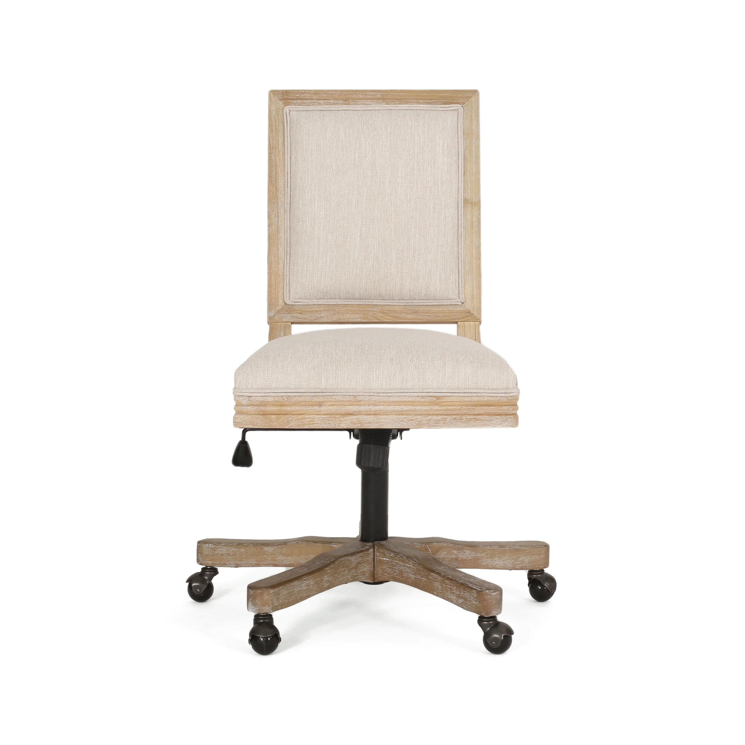 French Country Square Back Swivel & Lift Office Chair - Image 3
