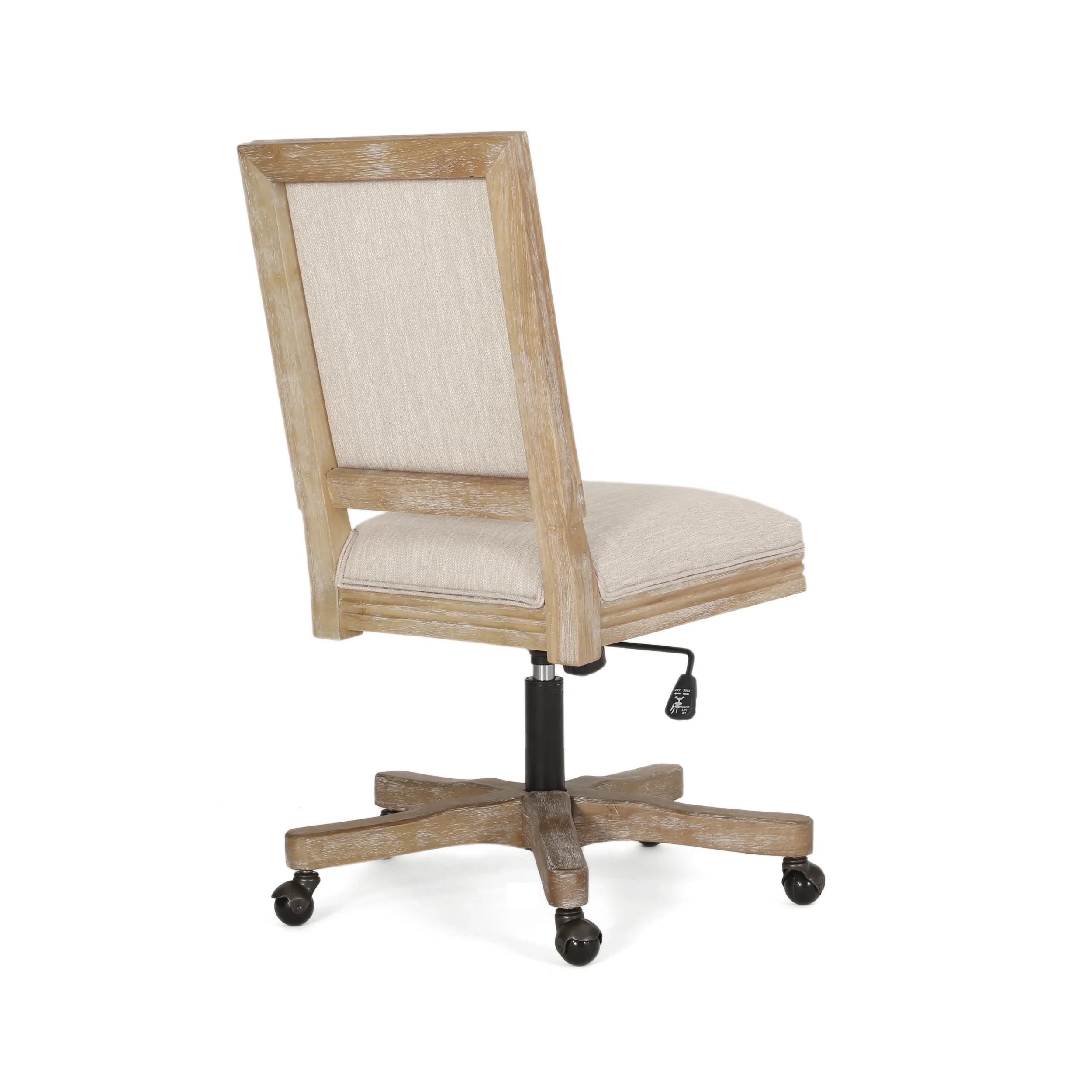 French Country Square Back Swivel & Lift Office Chair - Image 9
