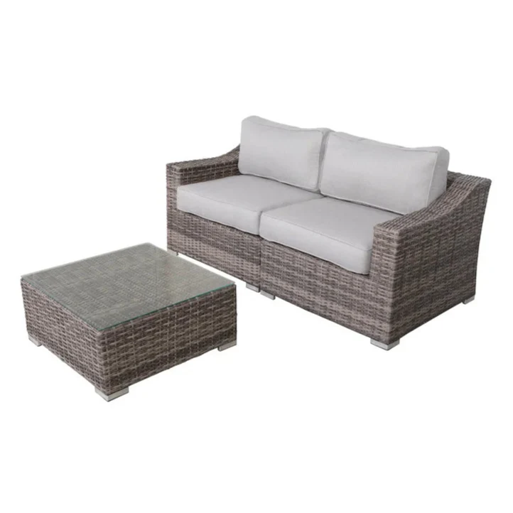 Fully Assembled 2-Person Wicker Seating Set with Cushions - Image 3