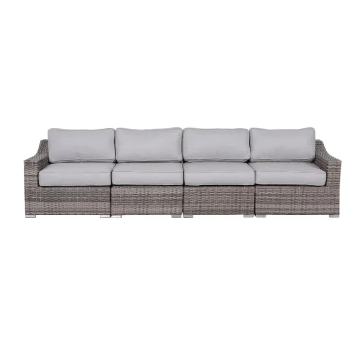 4-Piece Rattan Sectional Seating Set with Cushions