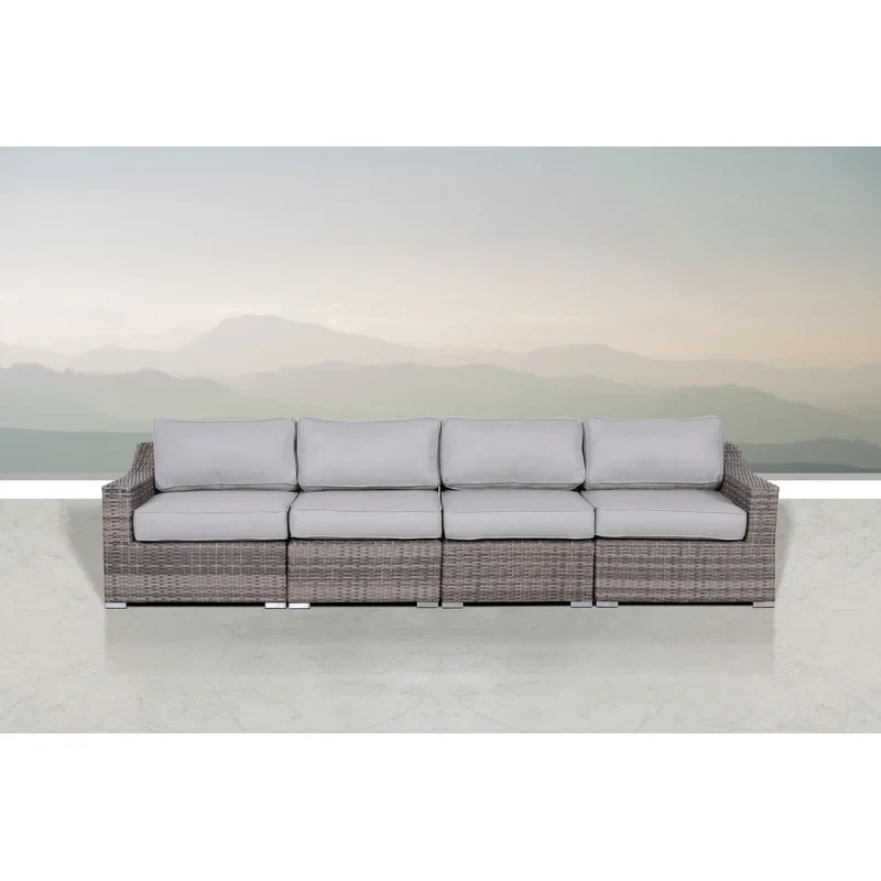 4-Piece Rattan Sectional Seating Set with Cushions - Image 2