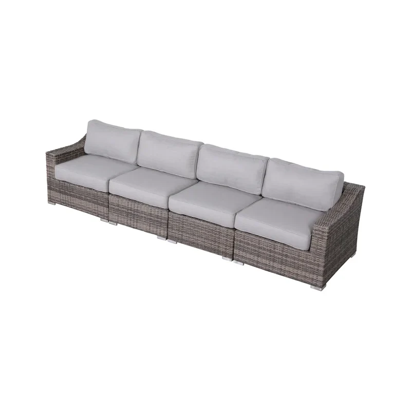 4-Piece Rattan Sectional Seating Set with Cushions - Image 4