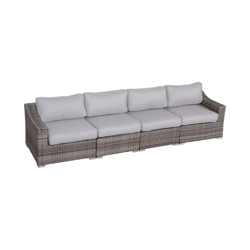 4-Piece Rattan Sectional Seating Set with Cushions - Image 5
