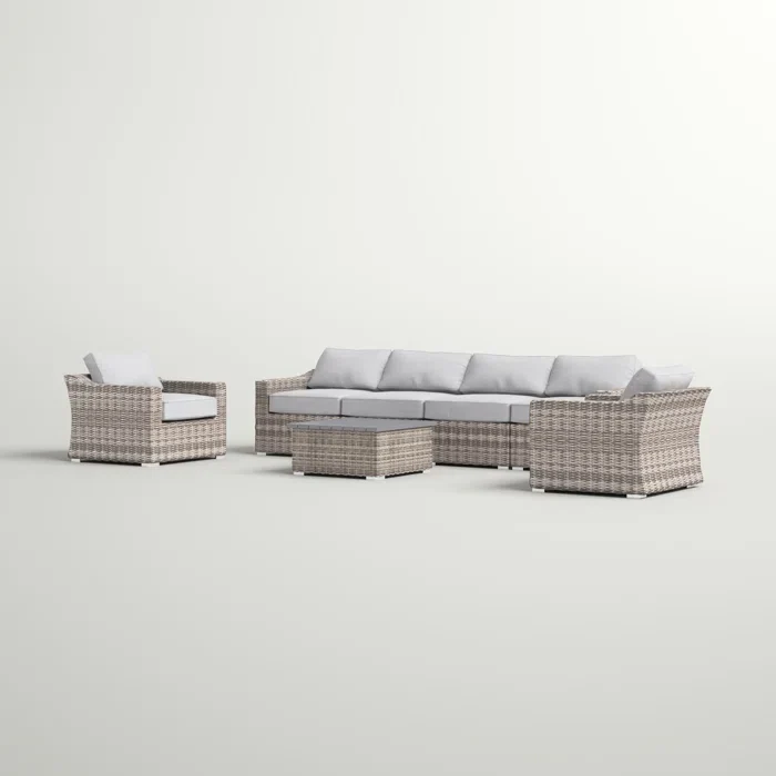 Fully Assembled 6-Person All-Weather Wicker Sectional Seating Set - Image 3