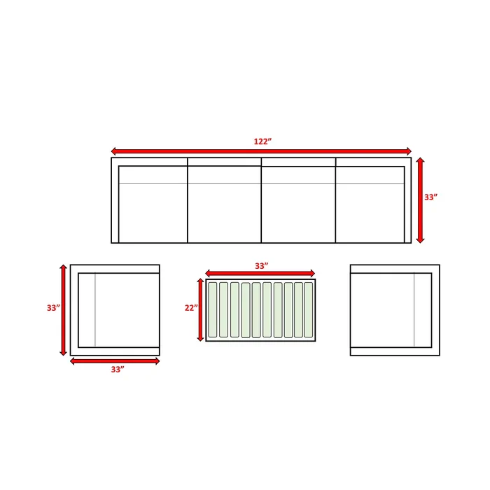 Fully Assembled 6-Person All-Weather Wicker Sectional Seating Set - Image 6