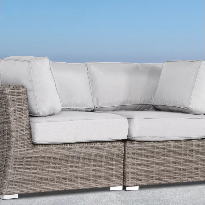Fully Assembled 66" Outdoor Wicker Loveseat with Cushions - Image 4