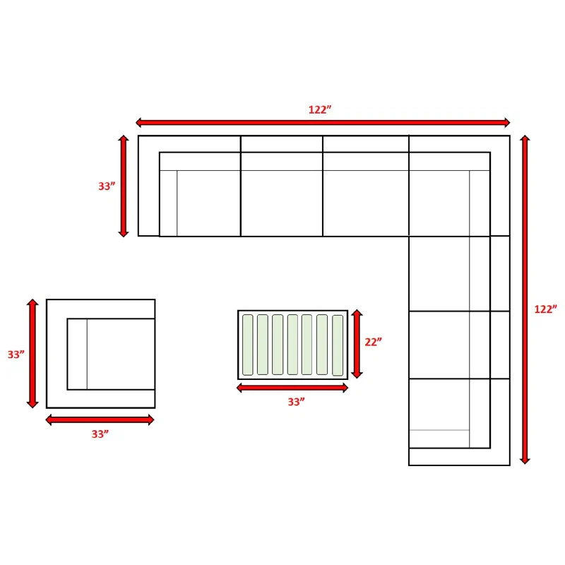 Fully Assembled 7-Person HDPE Wicker Seating Group with Cushions - Image 8