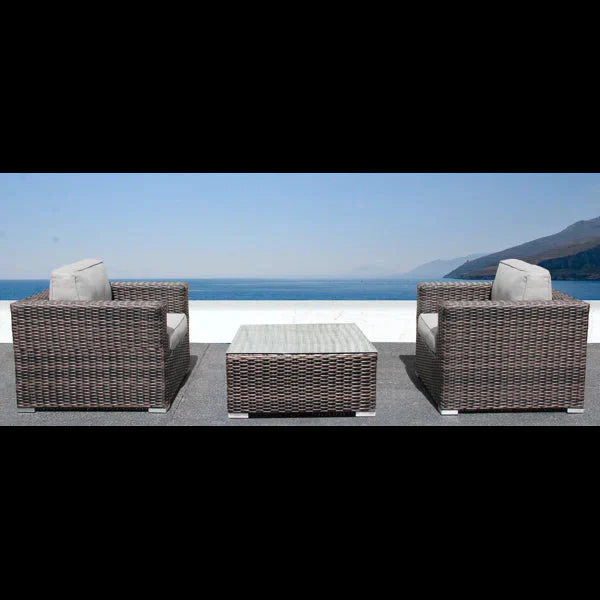 Modern All-Weather Wicker Outdoor Accent Chairs, 3-Piece Set - Image 11