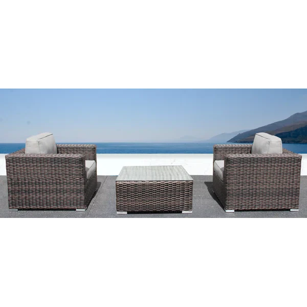 Modern All-Weather Wicker Outdoor Accent Chairs, 3-Piece Set - Image 13