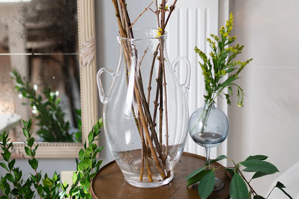 Glass Amphora Flower Vase, Clear - Image 19