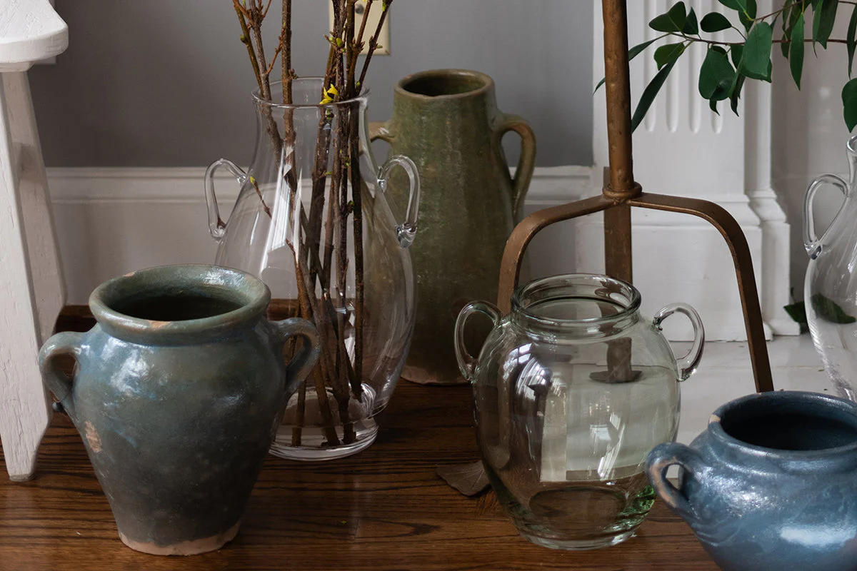 Glass Amphora Flower Vase, Clear - Image 20