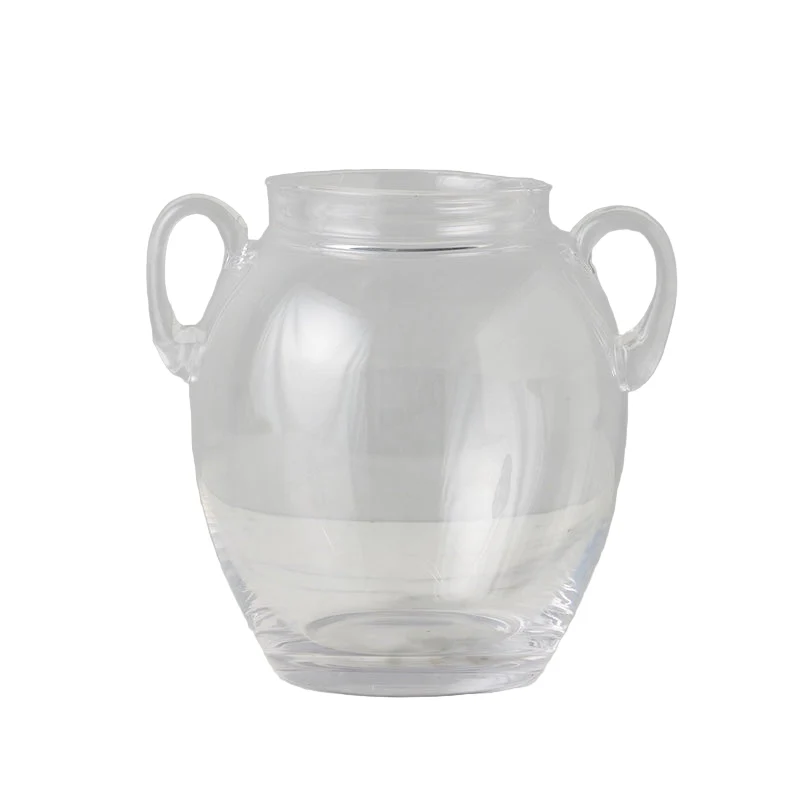 Glass Amphora Flower Vase, Clear - Image 4
